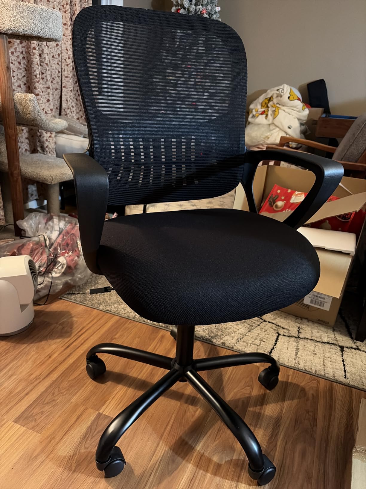 Sweetcrispy Ergonomic Home Office Chair, Computer Desk Chair | Comfy Lumbar Support, Mid-Back Mesh, 360° Swivel, Flip-up Arms Rolling Work, Student Study, Pink customer photo 1
