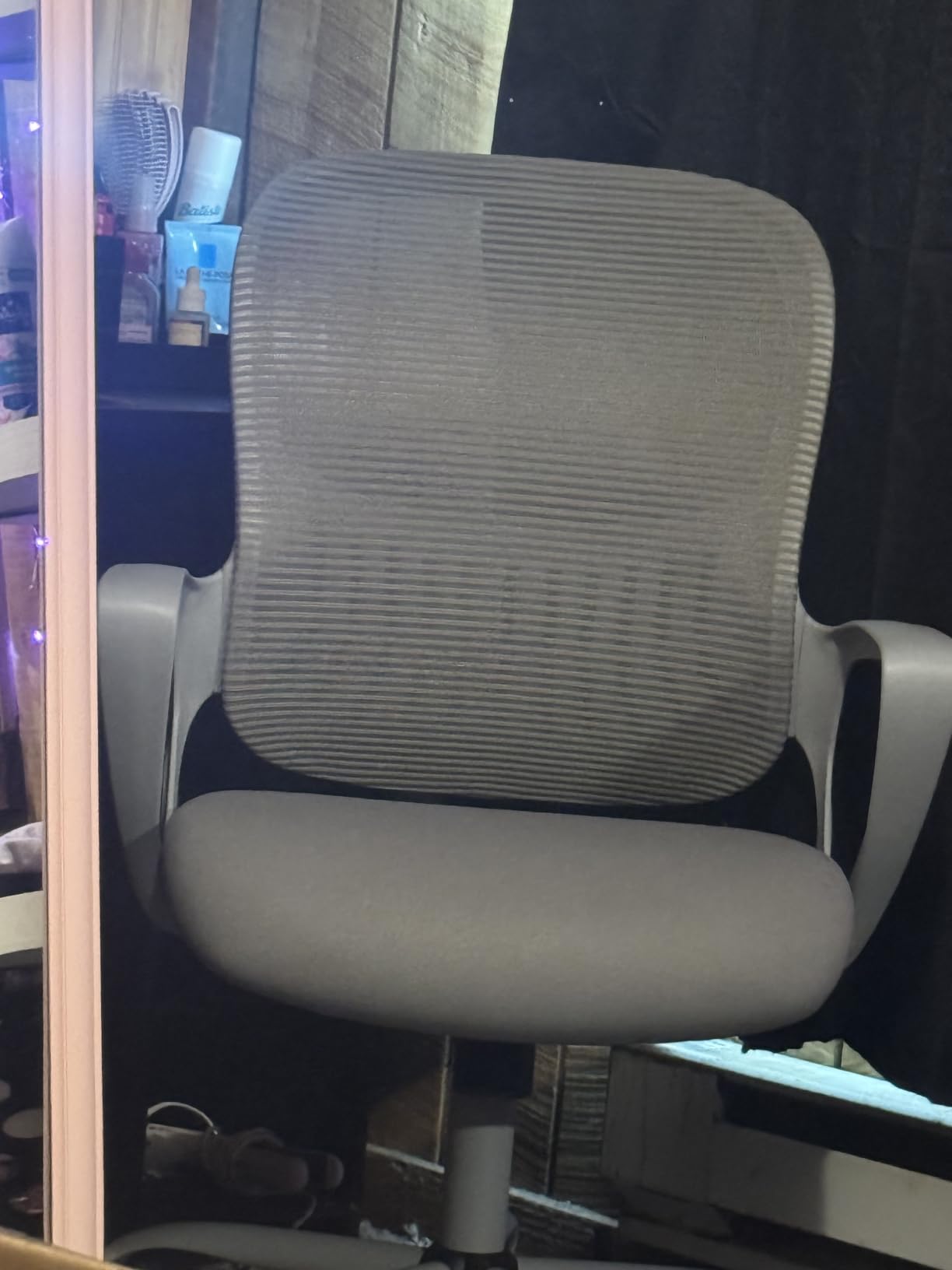 Sweetcrispy Ergonomic Home Office Chair, Computer Desk Chair | Comfy Lumbar Support, Mid-Back Mesh, 360° Swivel, Flip-up Arms Rolling Work, Student Study, Pink customer photo 2