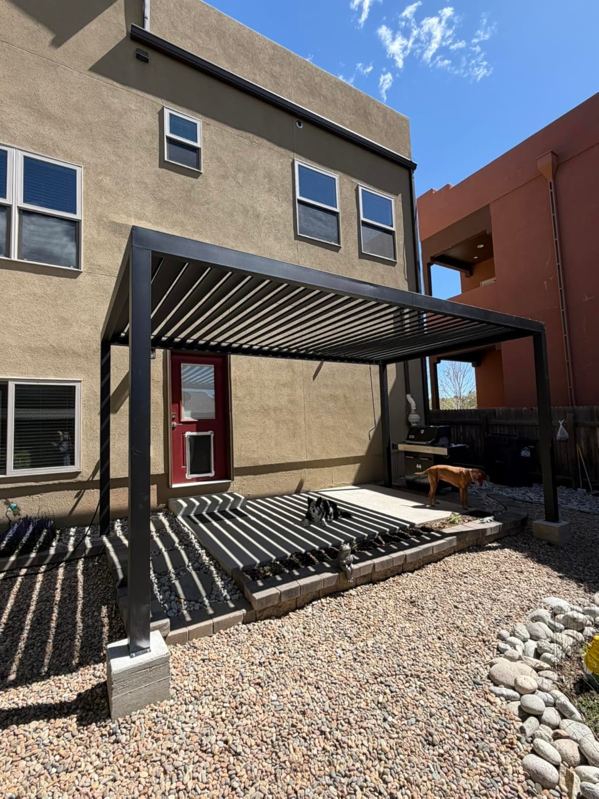 Backyard Discovery Sarasota 18' x 10' Galvanized Steel Louvered Pergola Kit with Adjustable Roof, Shade, Rain Protection, High-Wind Rating, Gutter System for Outdoor Patio, Garden, Deck, Entertaining customer photo 2