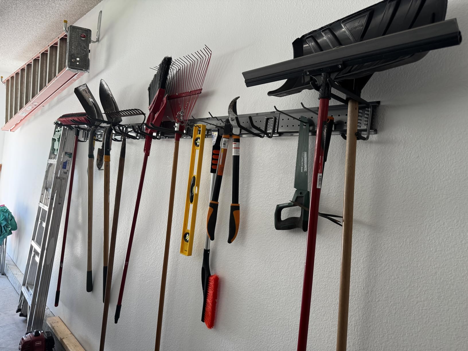 Garage Tool Organizer Wall Mount 49.5 inches with 10 Adjustable Heavy-Duty Hooks, Garage Organization, Garden Tool Storage Rack, Yard, and Shed, Holds Up to 400 lbs customer photo 1