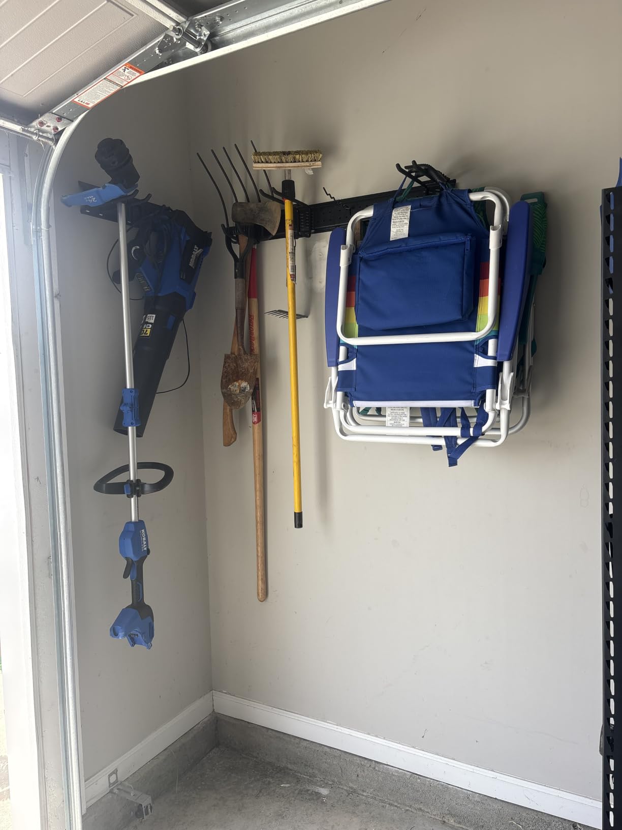 Garage Tool Organizer Wall Mount 49.5 inches with 10 Adjustable Heavy-Duty Hooks, Garage Organization, Garden Tool Storage Rack, Yard, and Shed, Holds Up to 400 lbs customer photo 2