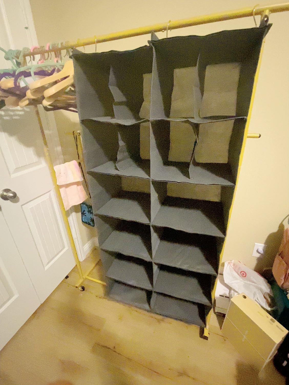 6 Tier Hanging Closet Organizer, 16 Compartments Dual Row Storage, Grey customer photo 1