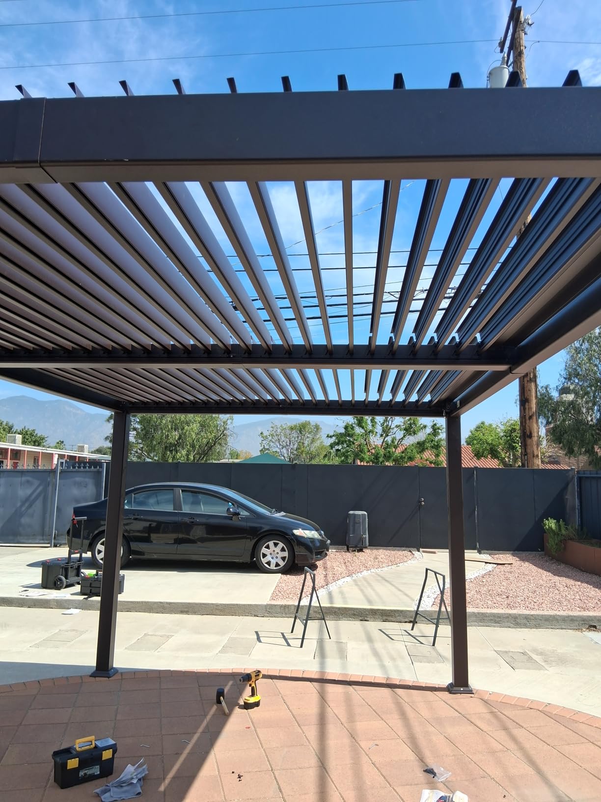 PURPLE LEAF Patio Louvered Pergola 10' x 14' Outdoor Hardtop Gazebo Bronze customer photo 2