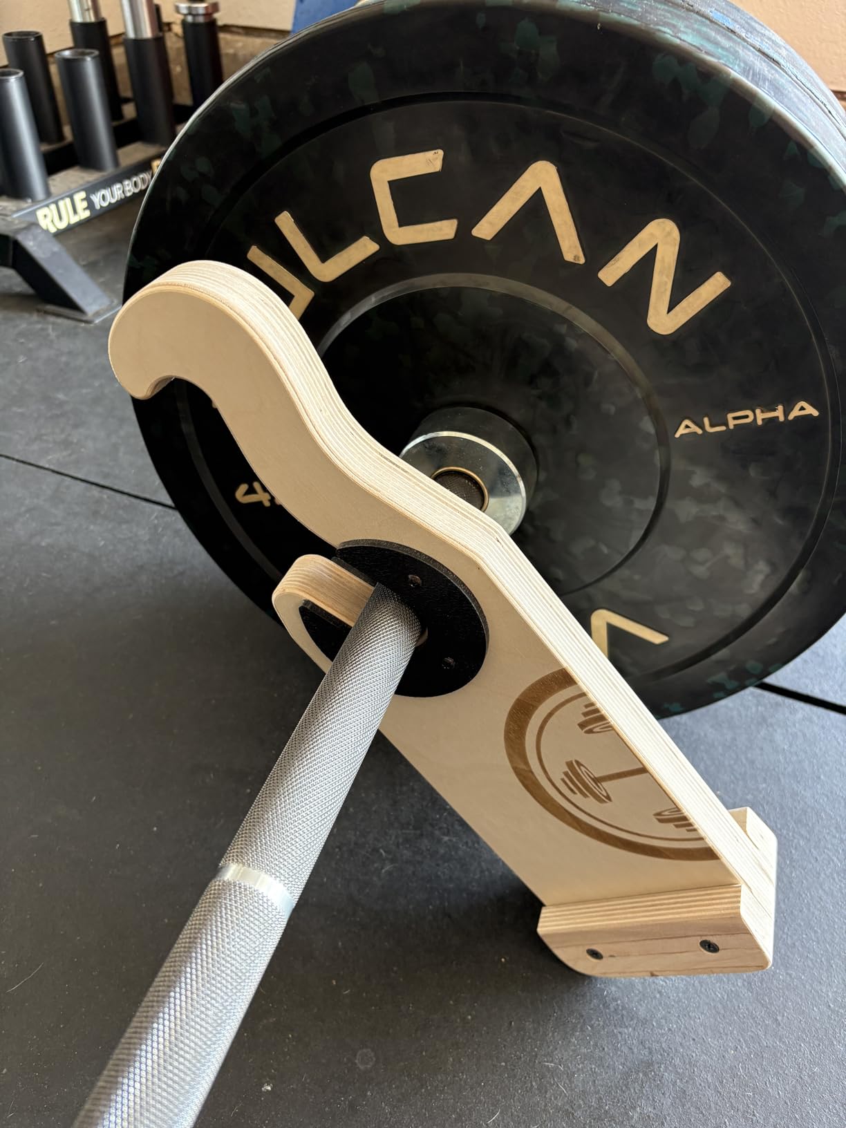 POWER GUIDANCE Wooden Deadlift Jack Barbell Jack Barbell Lift Jack for Weight Training Bar, Barbell Stand with Non-Slip Handle Suitable for Loading/Unloading Barbell Bar customer photo 1