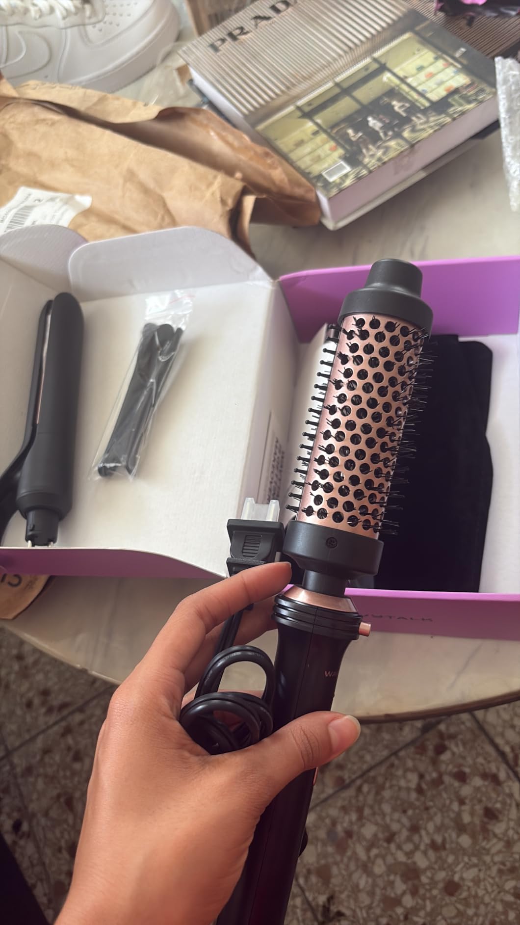 Wavytalk 3 in 1 Curling Wand Set with Heated Round Brush, Versatile Styling customer photo 1