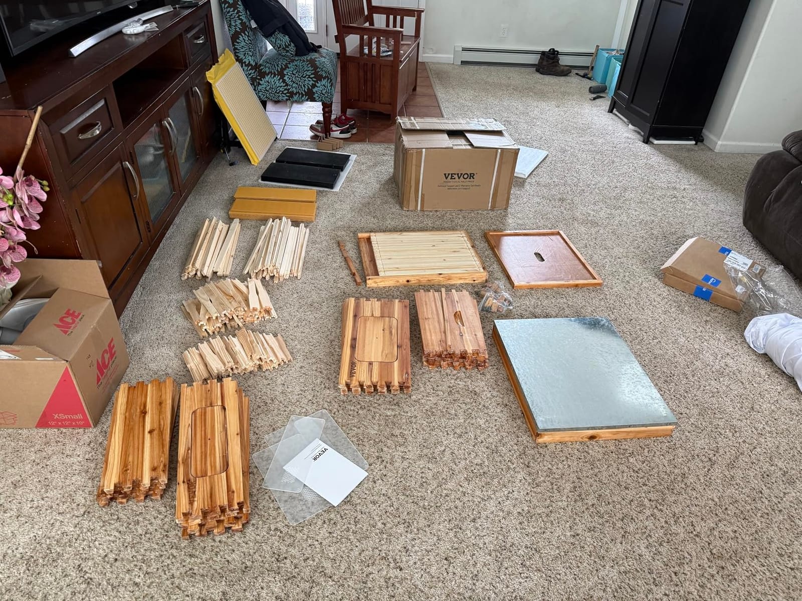 VEVOR Bee Hive 10 Frame Bee Hives Starter Kit, Beeswax Coated Fir Wood, 1 Deep + 1 Medium Bee Boxes Langstroth Beehive Kit, Transparent Acrylic Windows with Foundations for Beginners Pro Beekeepers customer photo 1