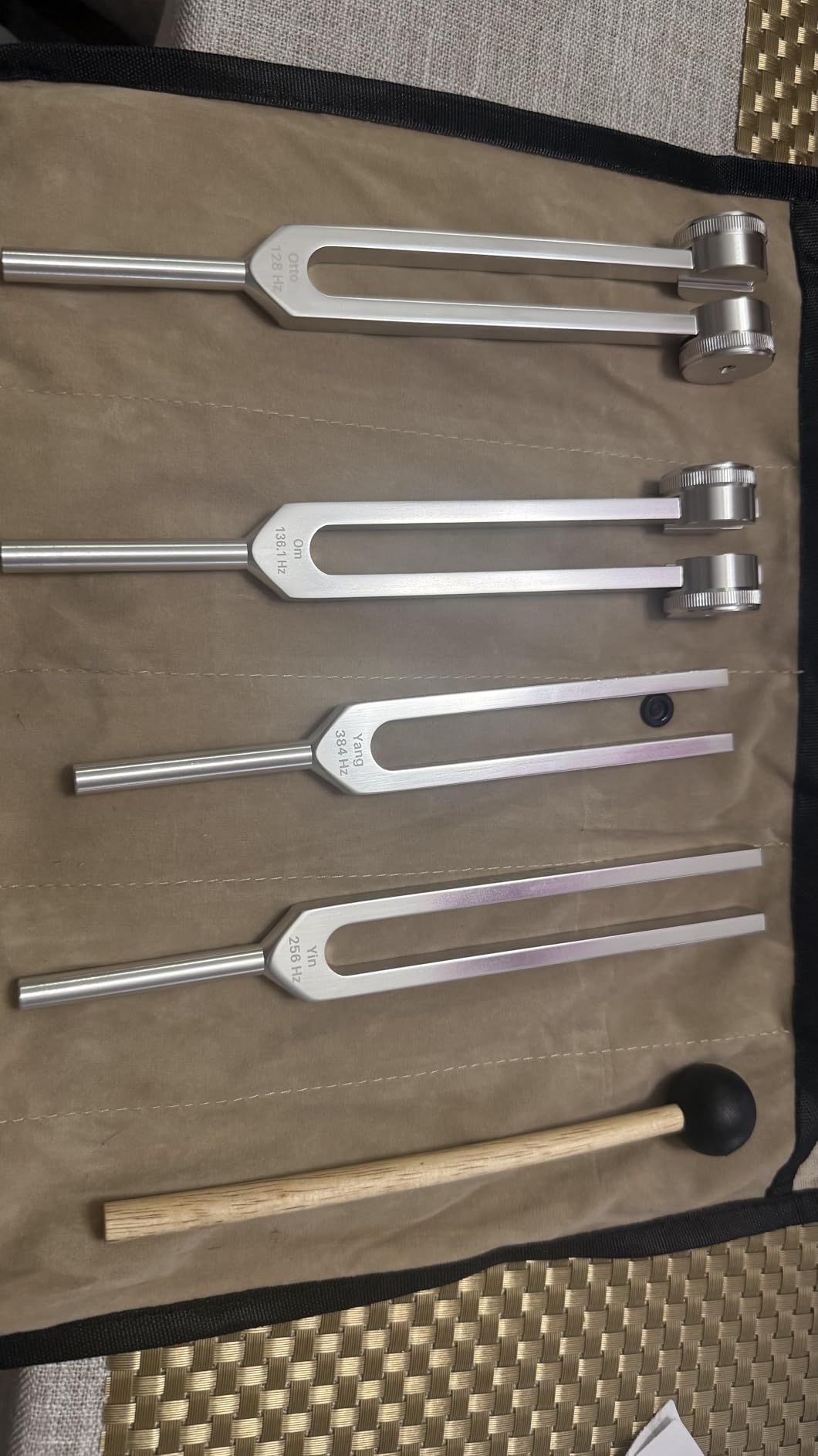 Harmony Tuning Forks for Healing Set (128Hz 136.1Hz 256Hz 384Hz) customer photo 1