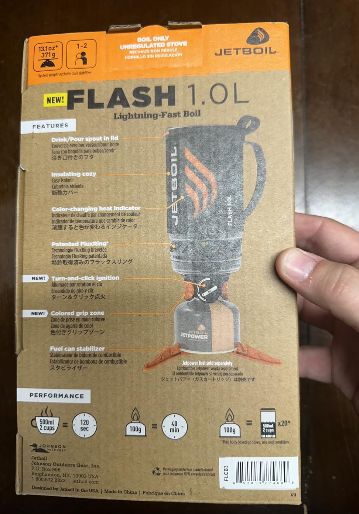 Jetboil Flash Portable Fast Boil Stove for Camping and Backpacking with 1-Step Auto Ignition, Propane/Isobutane Burner with Cooking Cup customer photo 2