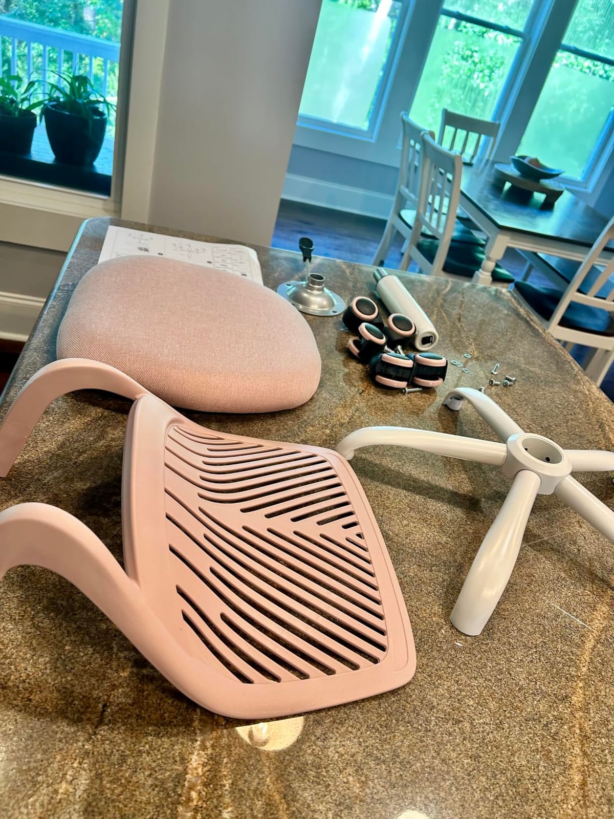 Armless Home Office Desk Chair, Colorful Task Chair with Soft Mesh Padded Cushion, Height Adjustable Swivel Study Computer Chair for for Girls Boys Teens (Pink Ⅰ, 1PC) customer photo 2