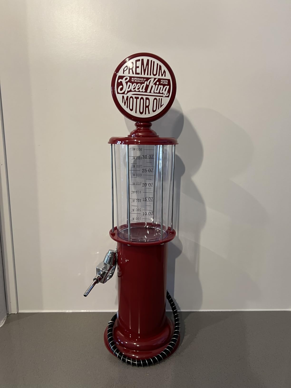 BLKSMITH Pump Liquor Dispenser for Home Bar | Vintage Style Chrome Plastic 30 Fl. oz Liquor Decanter for Man Cave Decor | Shot Dispenser for Scotch, Vodka, Cocktails, Non-Alcoholic Drink and More customer photo 1
