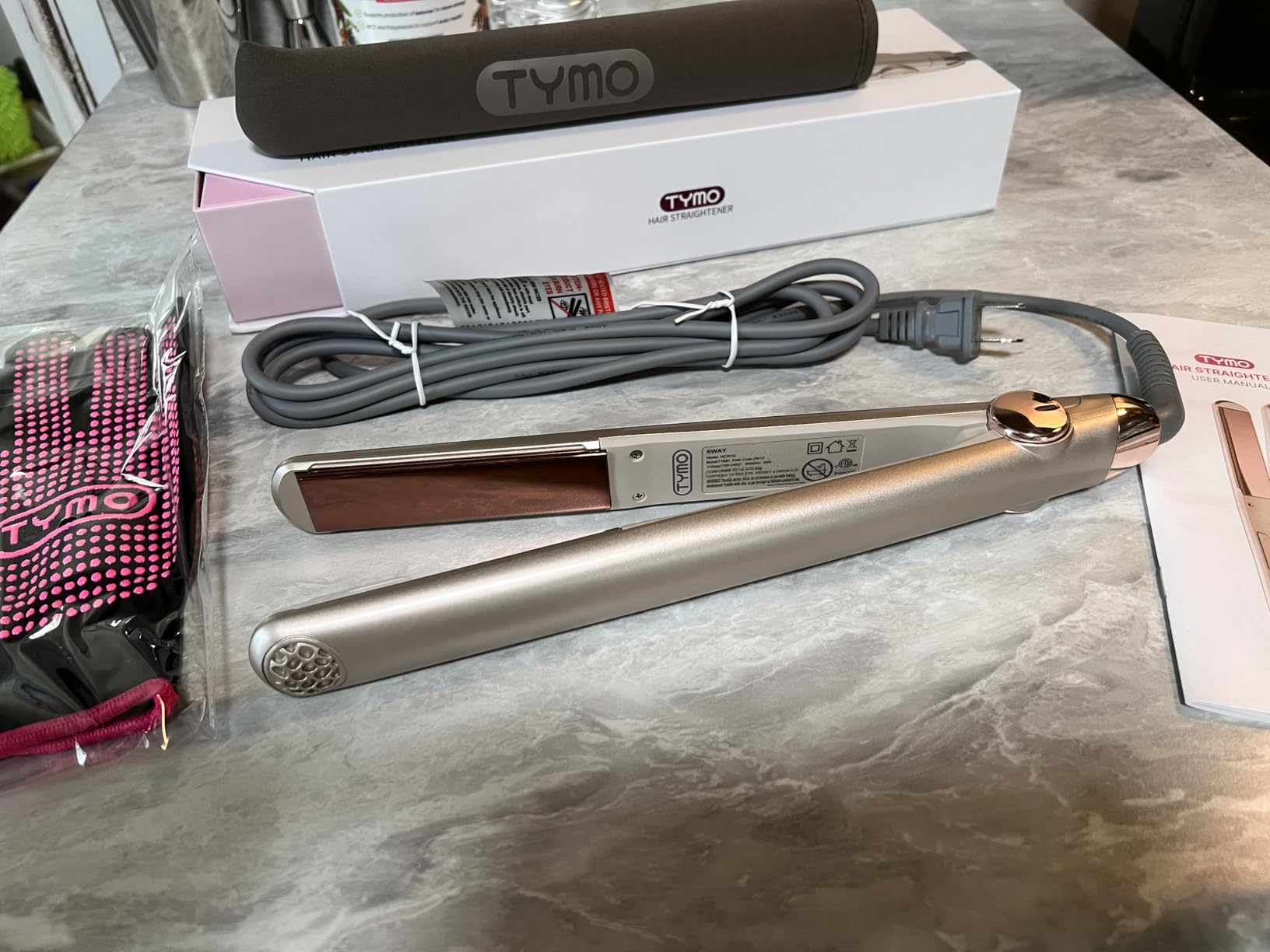 TYMO Flat Iron Hair Straightener and Curler 2 in 1 with 10s Fast Heating, 1 Inch Professional Titanium Straightening Curling Iron with 32 Adjustable Temp and Automatic Shut Off, Champagne customer photo 2