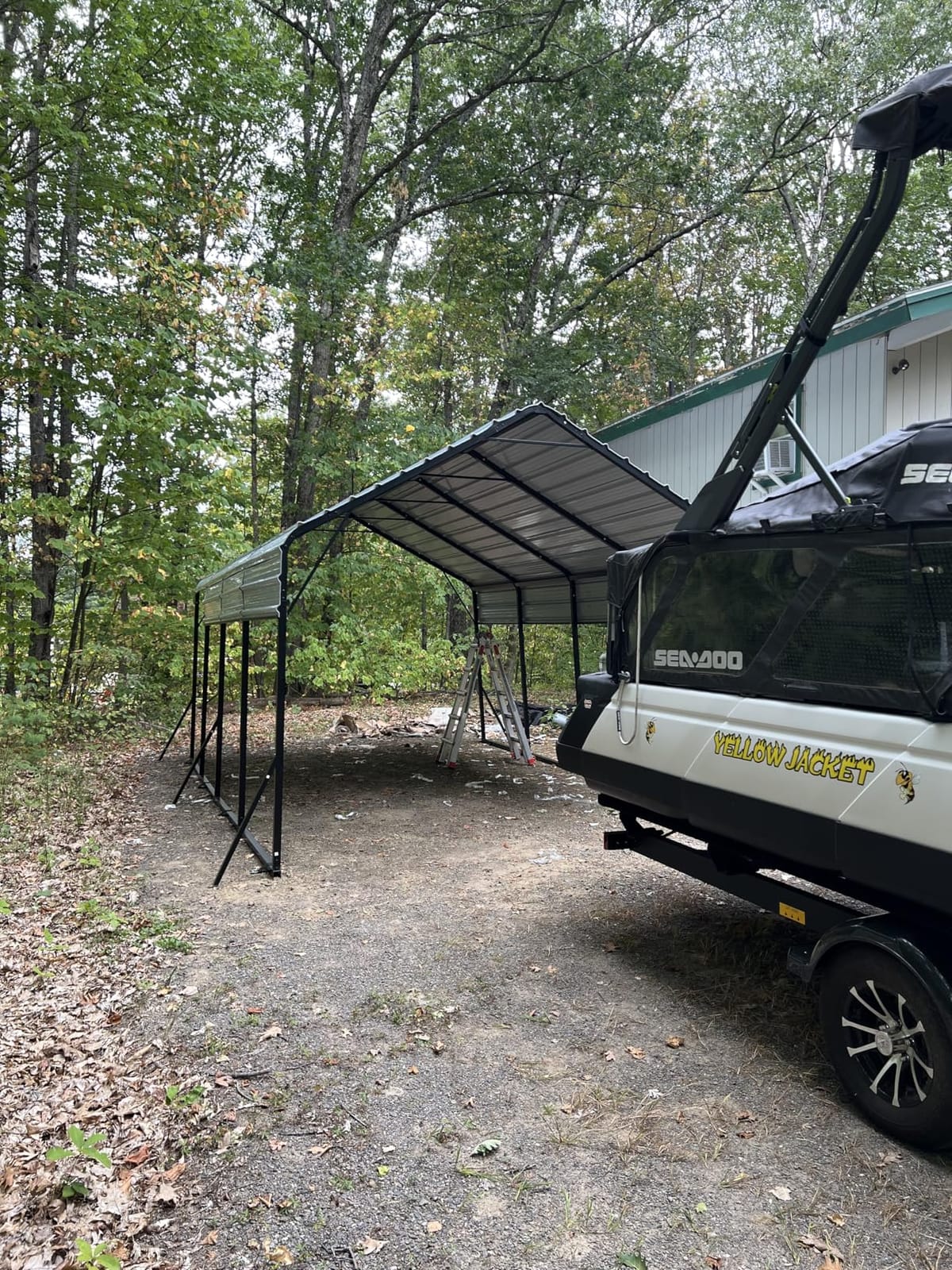 GarveeLife 13 ft x21 ft x11 ft Oversized Metal Carport, Steel Heavy Duty Carport for All-Weather, Permanent Shelter for Bass Boats, Pickup Trucks, and Tractors, N.W. 660 LBS customer photo 2