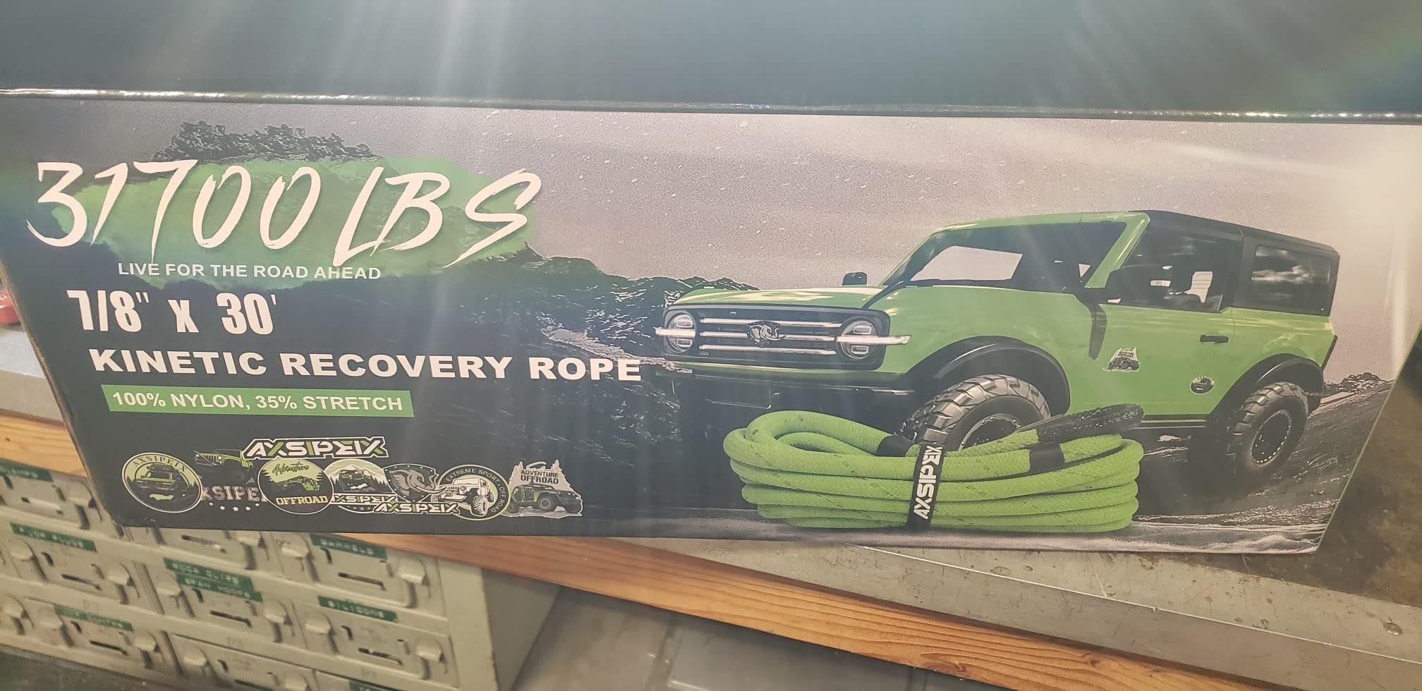 Kinetic Recovery Rope Kit (Reflective), 1.25in x 30ft 56,000Lbs, 35% High Elasticity, w/ 2 Soft Shackles, 18,666Lbs Work Load Limit for 4x4 Offroad Vehicle customer photo 2