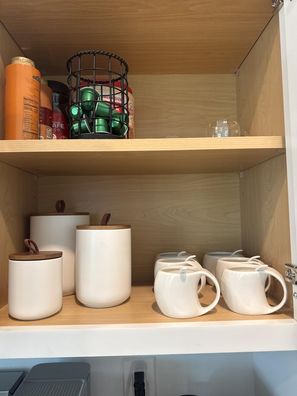 JOJUNO White Marble Ceramic Canister with Bamboo Lid, 3-Piece Airtight Jars customer photo 1