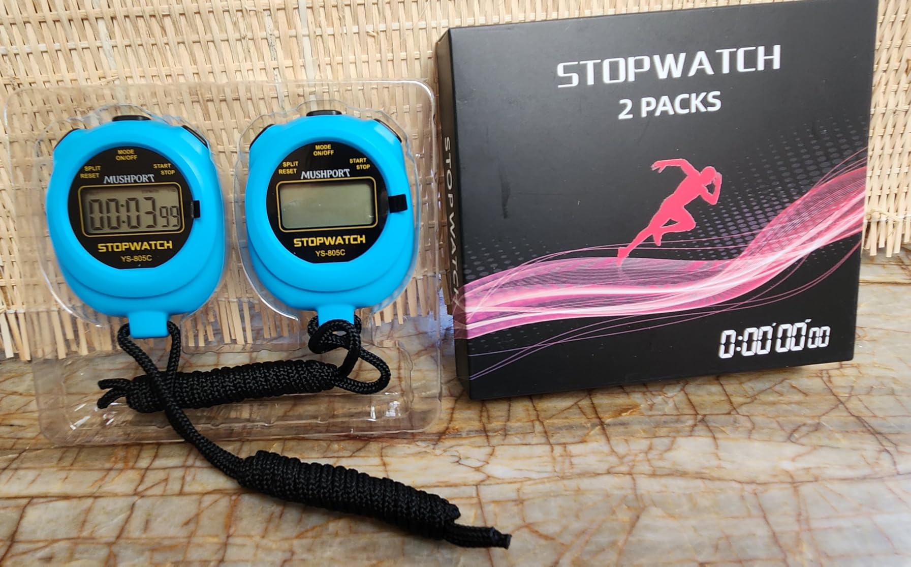 2 Pack Stopwatch Sport Timer, Simple Stop-Watch | Digital Stopwatch with ON/Off Countdown Large Display, AAA Battery Included customer photo 1