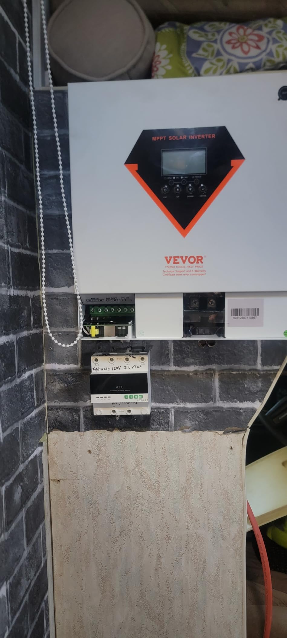 VEVOR Hybrid Solar Inverter, 3000W, Single Phase Pure Sine Wave Power Inverter, 24V DC to 110/120V AC, with Built-in 100A MPPT Solar Charge Controller, for Off-Grid System Lead Acid Lithium Battery customer photo 1