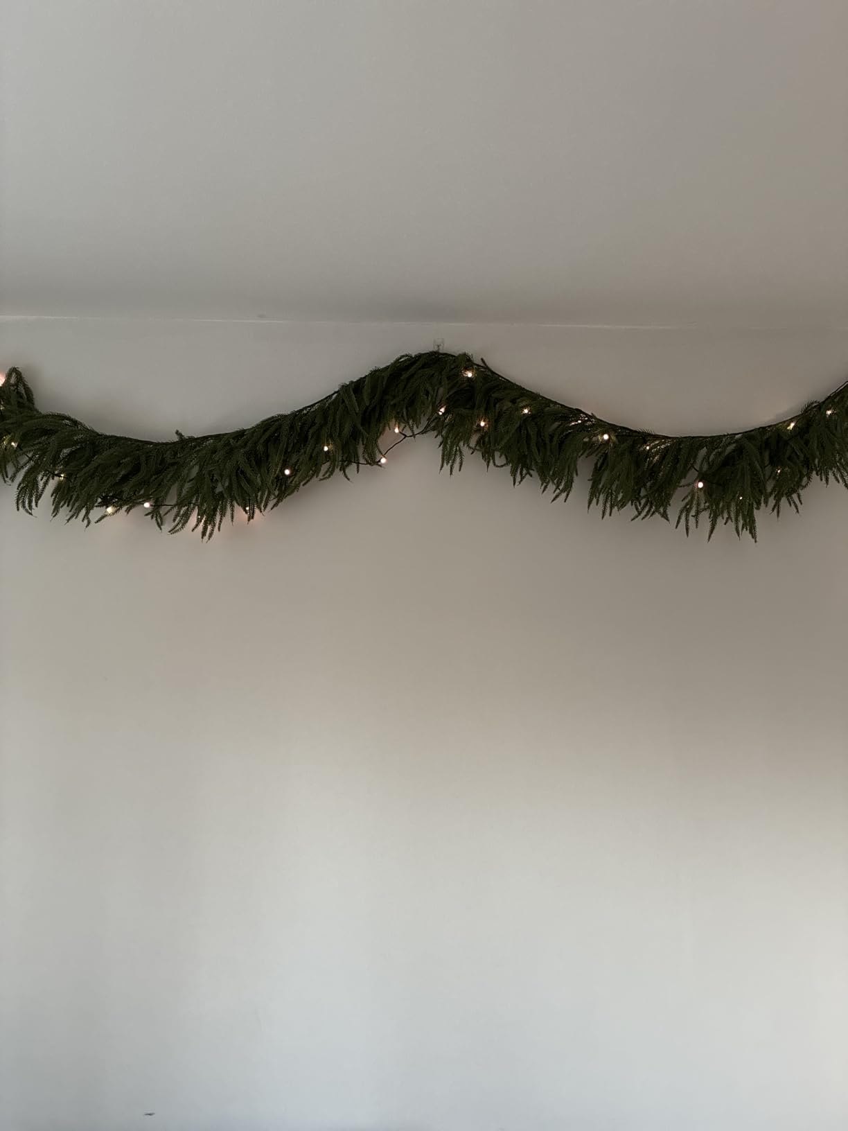 Alupssuc 9FT Christmas Garland, Artificial Real Touch Norfolk Pine Garland customer photo 2