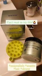 SHVYOG Scalp Scrub, Rosemary Exfoliator Scrub with Peppermint & Sea Salt, Anti-Dandruff Detox Clarifying Exfoliator Shampoo for Deep Scalp Cleanse with Scalp Massager customer photo 1