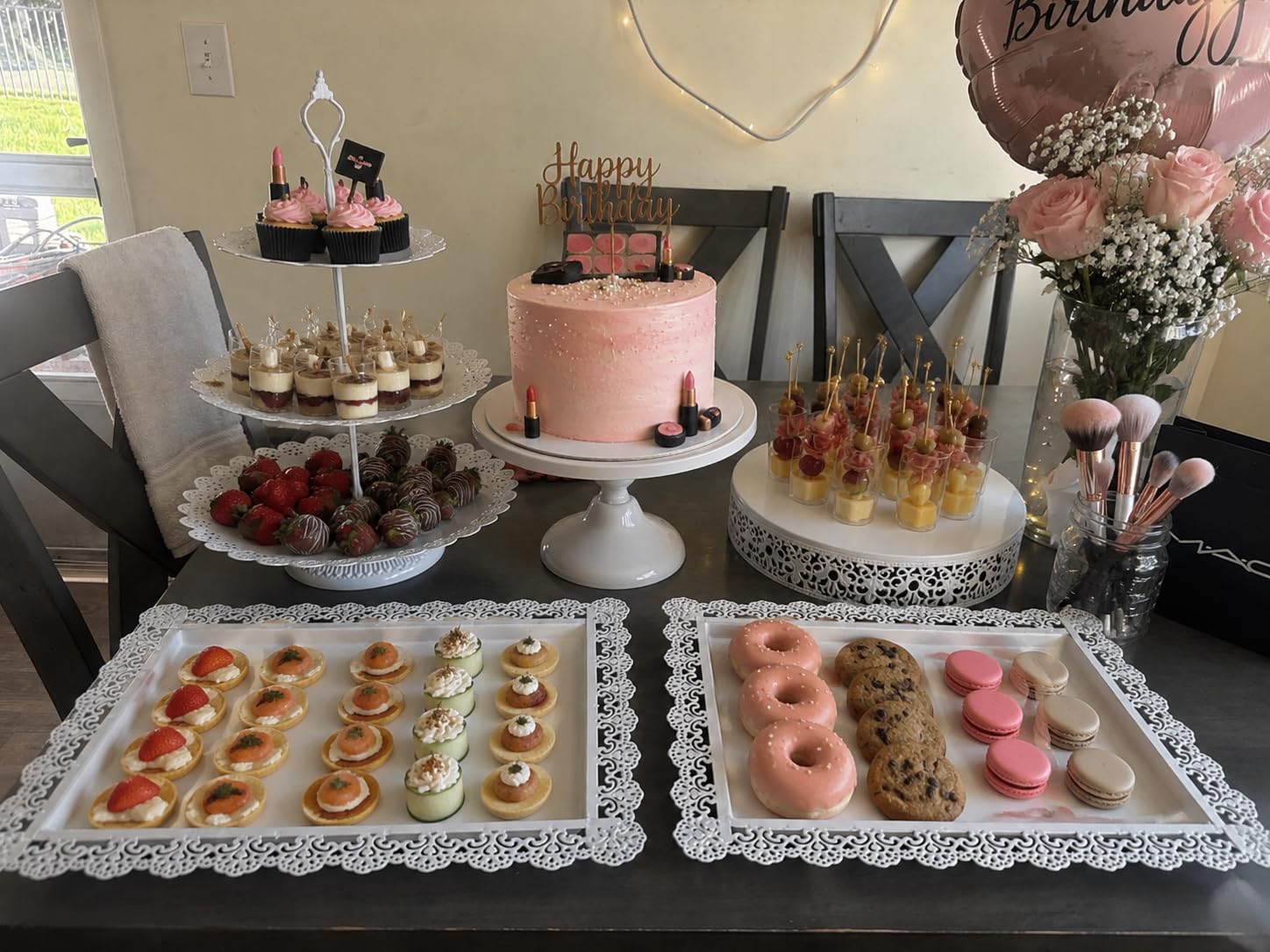 Fivenl 8 Pcs Cake Stand Gold Metal Dessert Table Display Set, 3-Tier Cupcake Stand, Cake Display Tower and Cookie Tray Rack Serving Tray for Birthday Party, Weddings, Baby Shower (Gold) customer photo 2