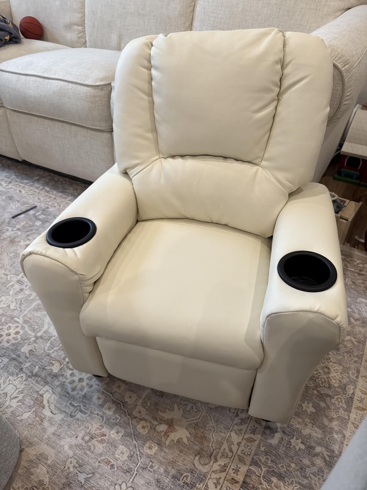 Kids Recliner Chair PU Leather Reclining Toddler Push Back Sofa Ages 1-6 customer photo 2