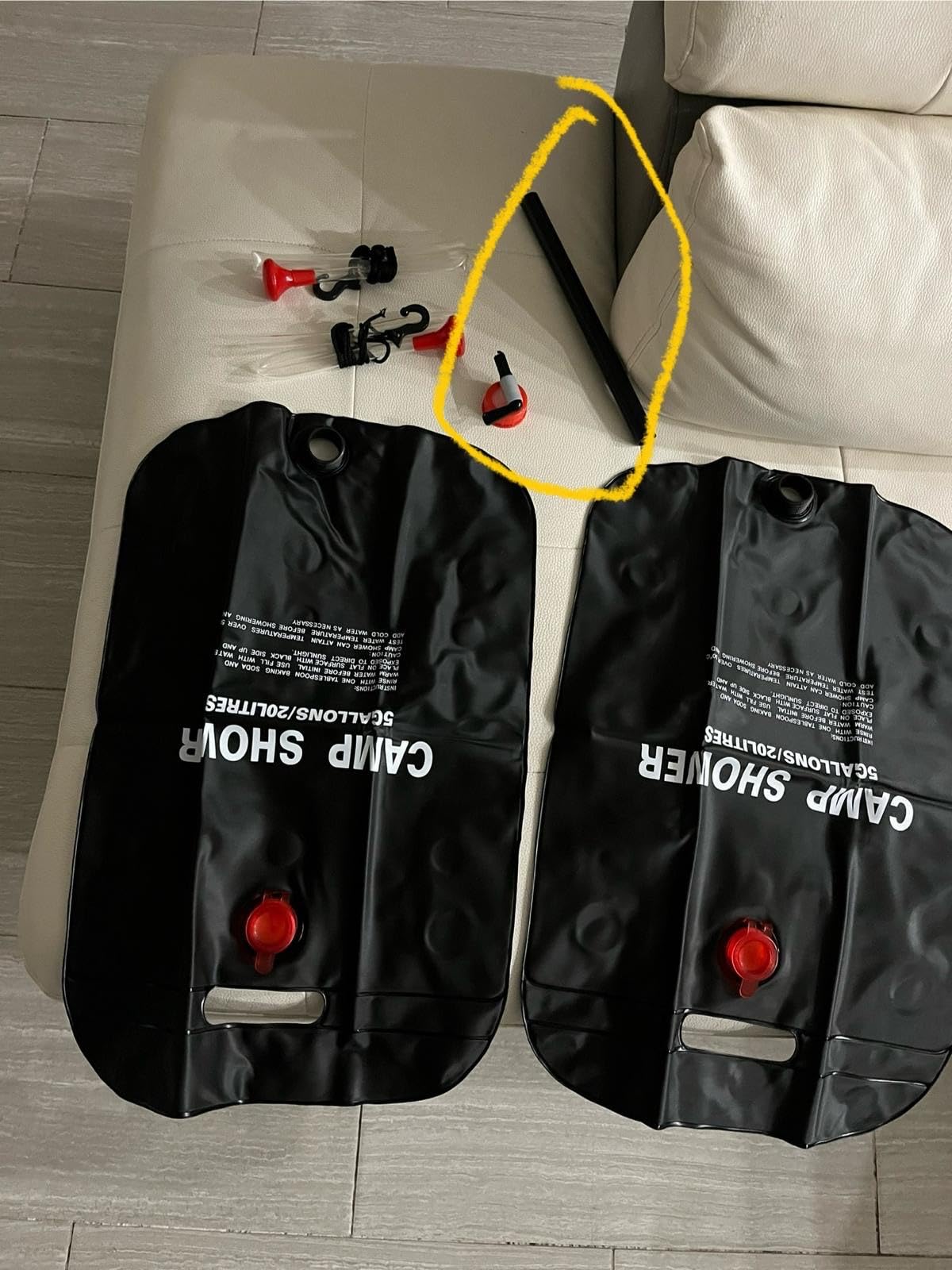 2 Pack Solar Shower Bag for Camp, 5 Gallons/20L Portable Camping Shower Bag with Removable Hose and On-Off Switchable Shower Head for Camping Beach Swimming Outdoor Traveling customer photo 2