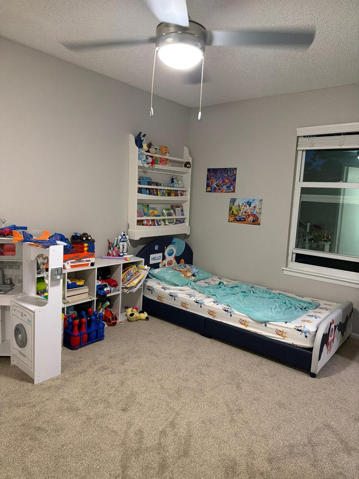 Costzon Twin Bed Frames for Kids, Car-Shaped Metal Bed with Wheels Decorations, Safety Guardrails, No Box Spring Needed, Fits Standard Twin Mattress (Mattress Not Included), Twin Bed for Boys Girls customer photo 1