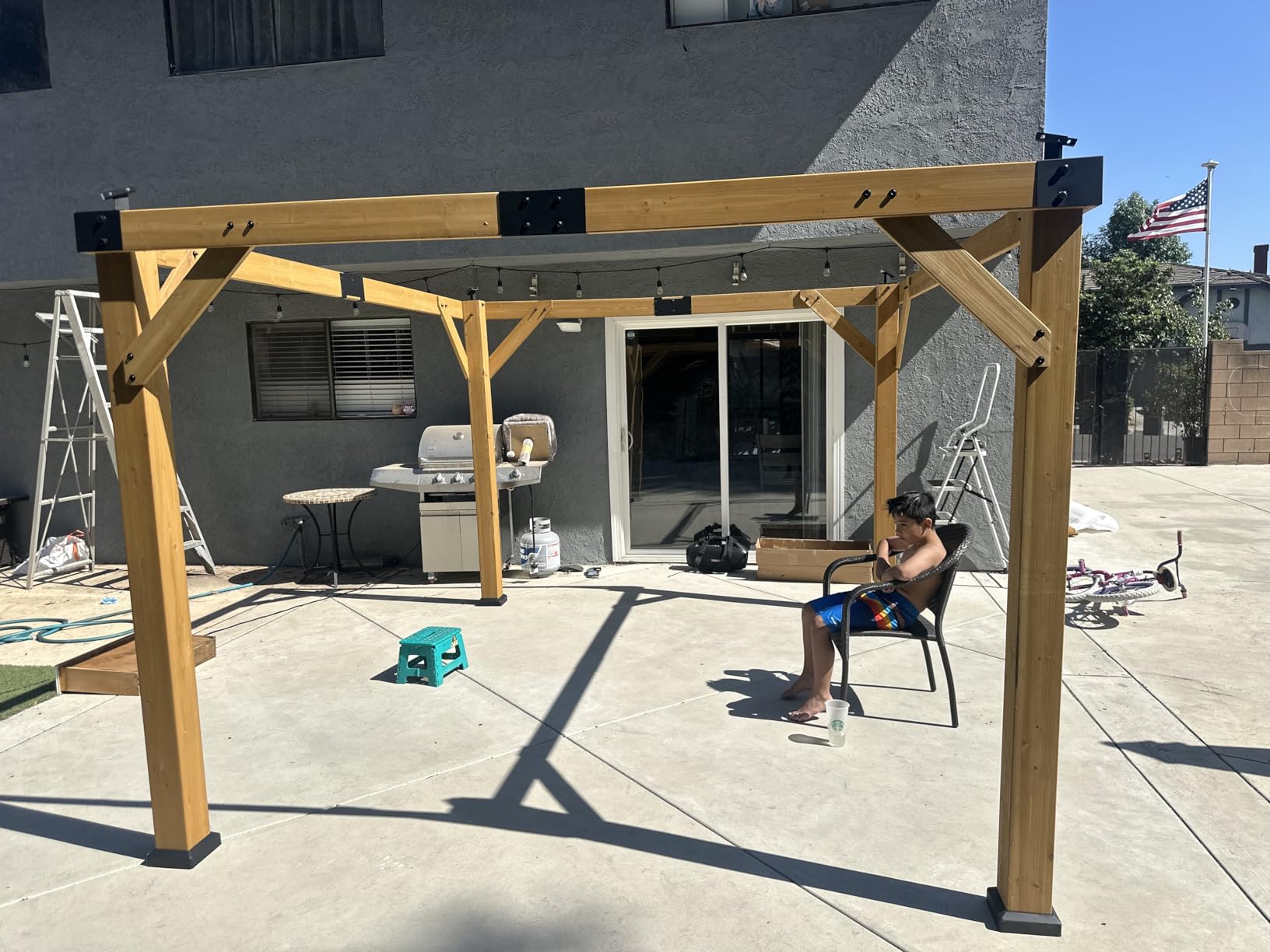 Wood Gazebo 10' x 12', Cedar Gazebo with Hardtop Galvanized Steel Double Roof, Permanent Pavilion with 4.72