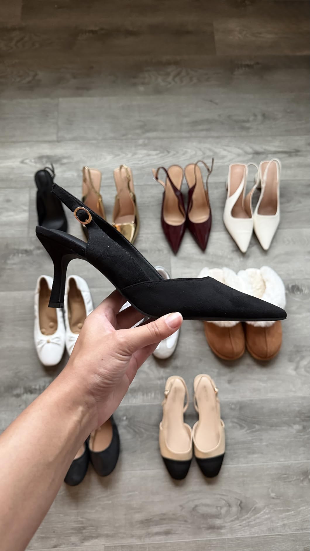 Rilista Women's Slingback Kitten Heels Closed Pointed Toe Backless Wedding Party Dress Pumps Shoes customer photo 1