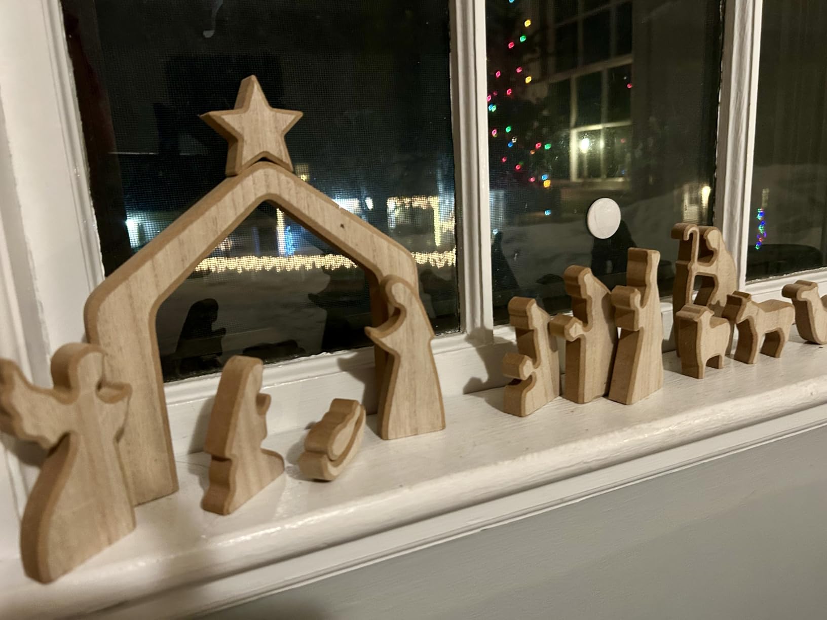 NEROSUN Nativity Scene Set, 13Pcs Wooden Christmas Nativity Scene Miniature Holy Family Figurines, Minimalism Boho Tabletop Christmas Manger Decorations for Christan Indoor Home Mantel Display | Christmas Decorations, Holy Family Figurines, Minimalism Boho, Table Manger Decor, Christian Indoor Home Mantel Display customer photo 2
