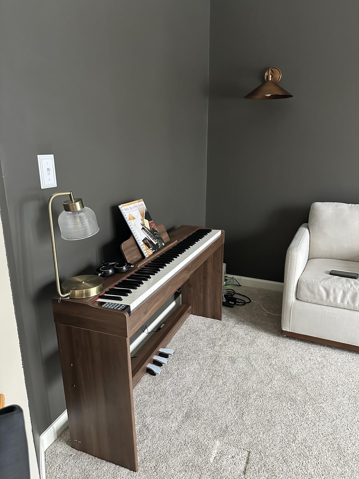 STRICH Digital Piano 88 Keys, Hammer-Action Weighted Keyboard, Full size Electric Piano Keyboard with Furniture Stand, 25Wx2 Speakers, Supports USB-MIDI/Wireless Connect, SDP-300W (Color Black) customer photo 1
