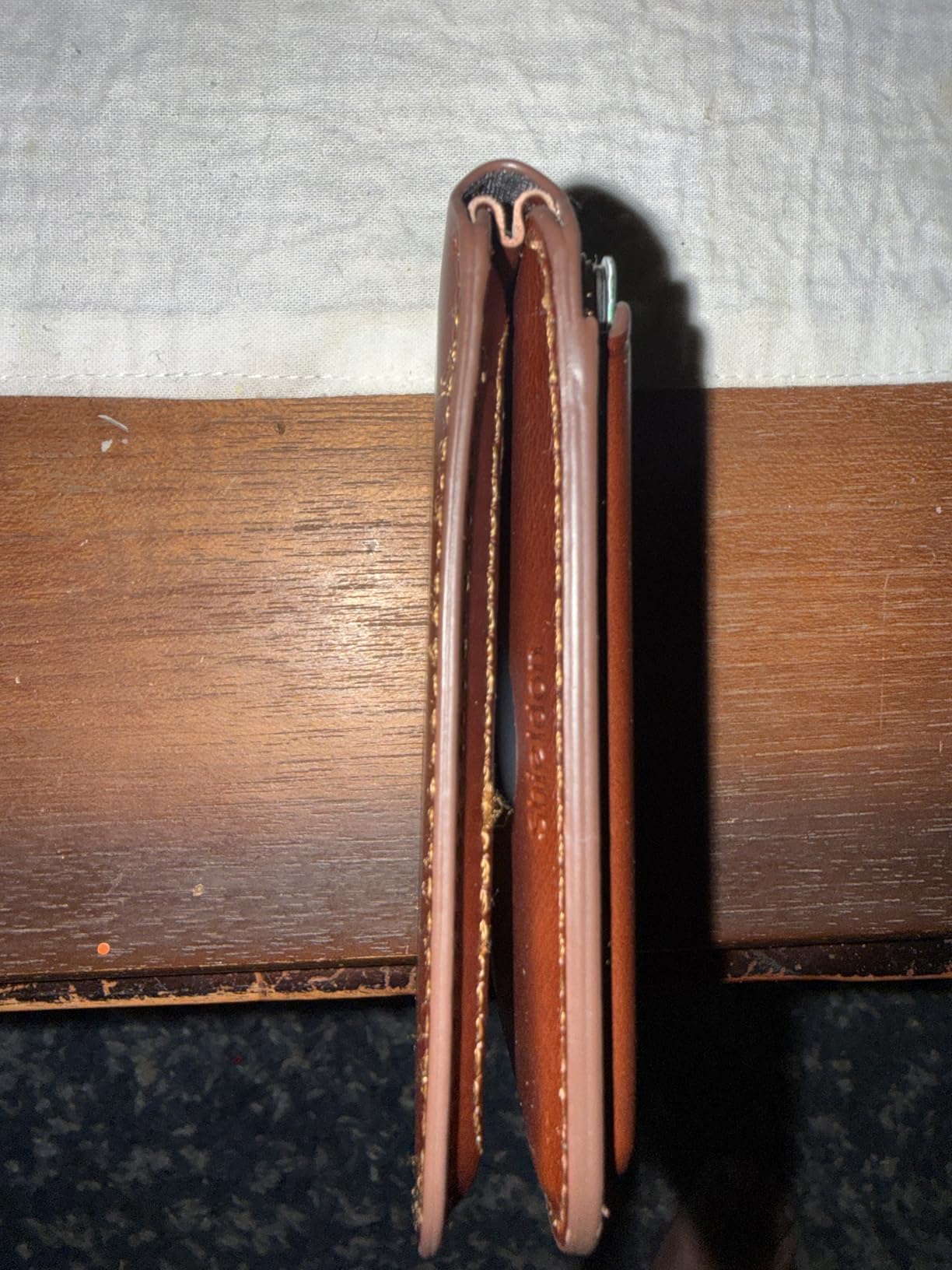 SHIELDON Genuine Leather for MagSafe Wallet Stand, 6 Card Holders, Brown customer photo 1