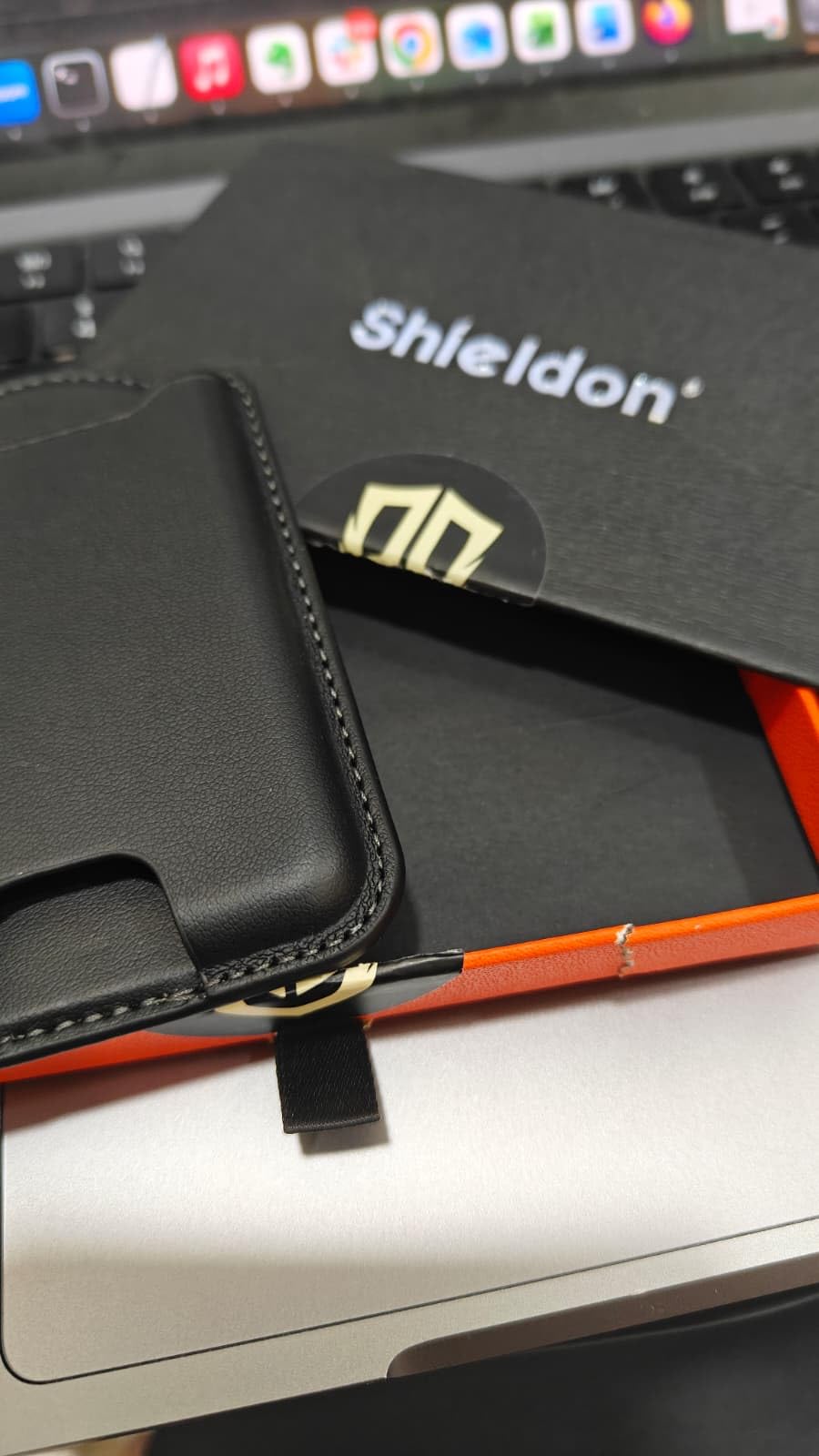 SHIELDON Genuine Leather for MagSafe Wallet Stand, 6 Card Holders, Brown customer photo 2
