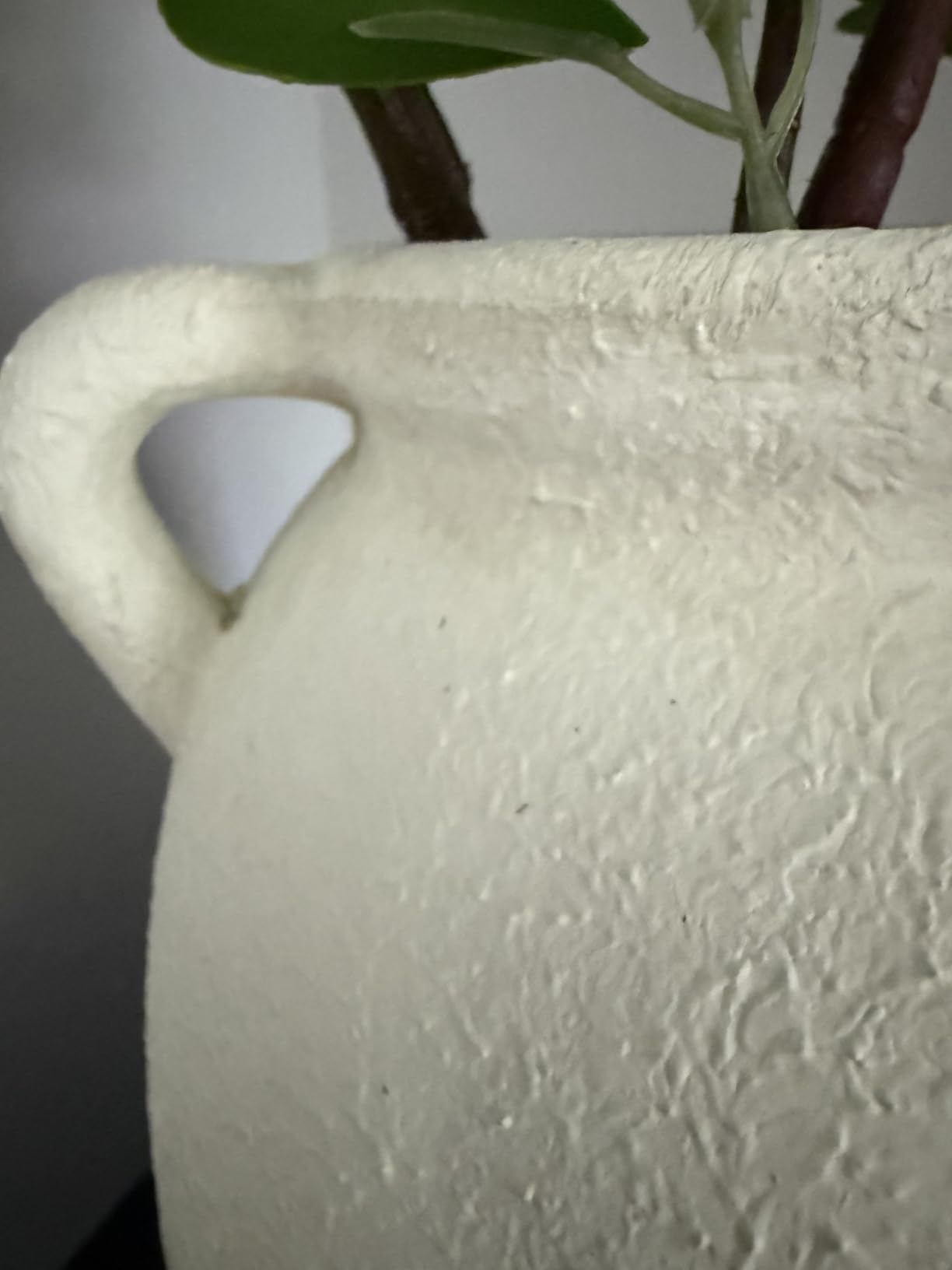 Dobbyby Ceramic Flower Vase 7.6 inch Farmhouse Rustic Vase Decorative Pottery Terracotta Vases for Home Decor Table Mantle Fireplace Living Room Bathroom Wedding Centerpiece (Whitewashed) customer photo 2