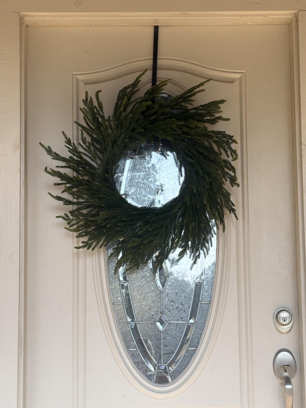26 Inch Christmas Wreaths for Front Door Real Touch Large Xmas Winter Pine Cedar Wreaths for Windows Outdoor Indoor Christmas Holiday Home Yard Farmhouse Wall Front Door Porch Hanging Decor Clearance customer photo 1
