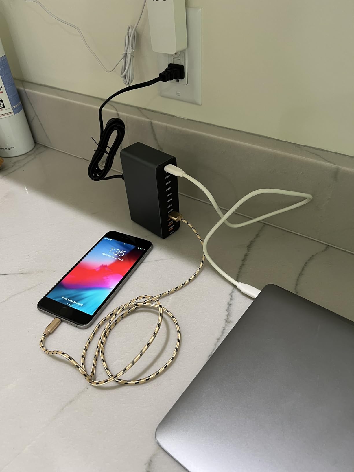 12 Ports Aluminum Alloy MEKIOJEO 380W Charging Station USB C Charger Block customer photo 2