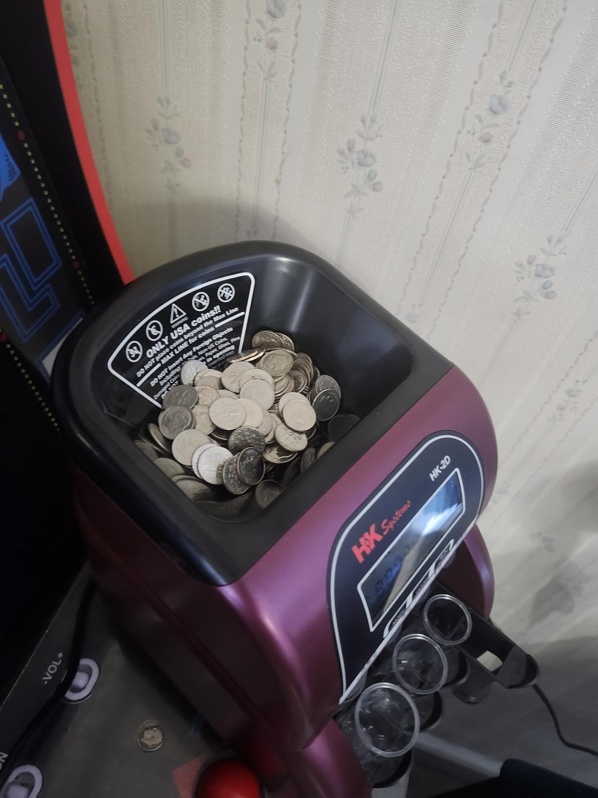 HK SYSTEMS HK-2D, Digital USD Coin Counter and Sorter with LCD Display, Sorts 260 Coins Per Minute into Coin Wrappers, 2 Row Coin Wrapper Tubes Included customer photo 1