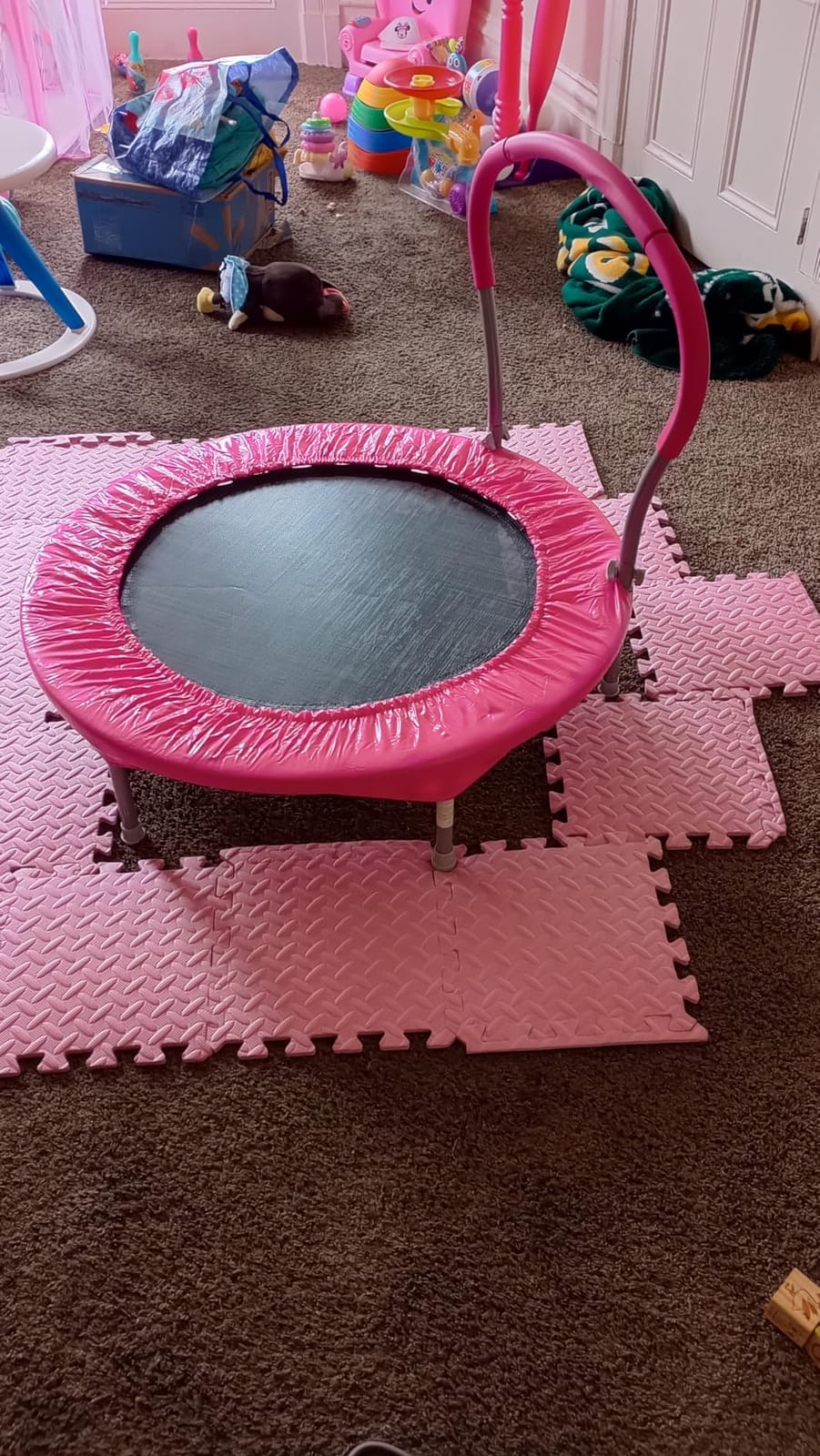 Lyromix 36-Inch Kids Trampoline with Handle - Indoor Mini Tranpoline for Toddlers, Small Fitness Rebounder for Indoor and Outdoor Use customer photo 2
