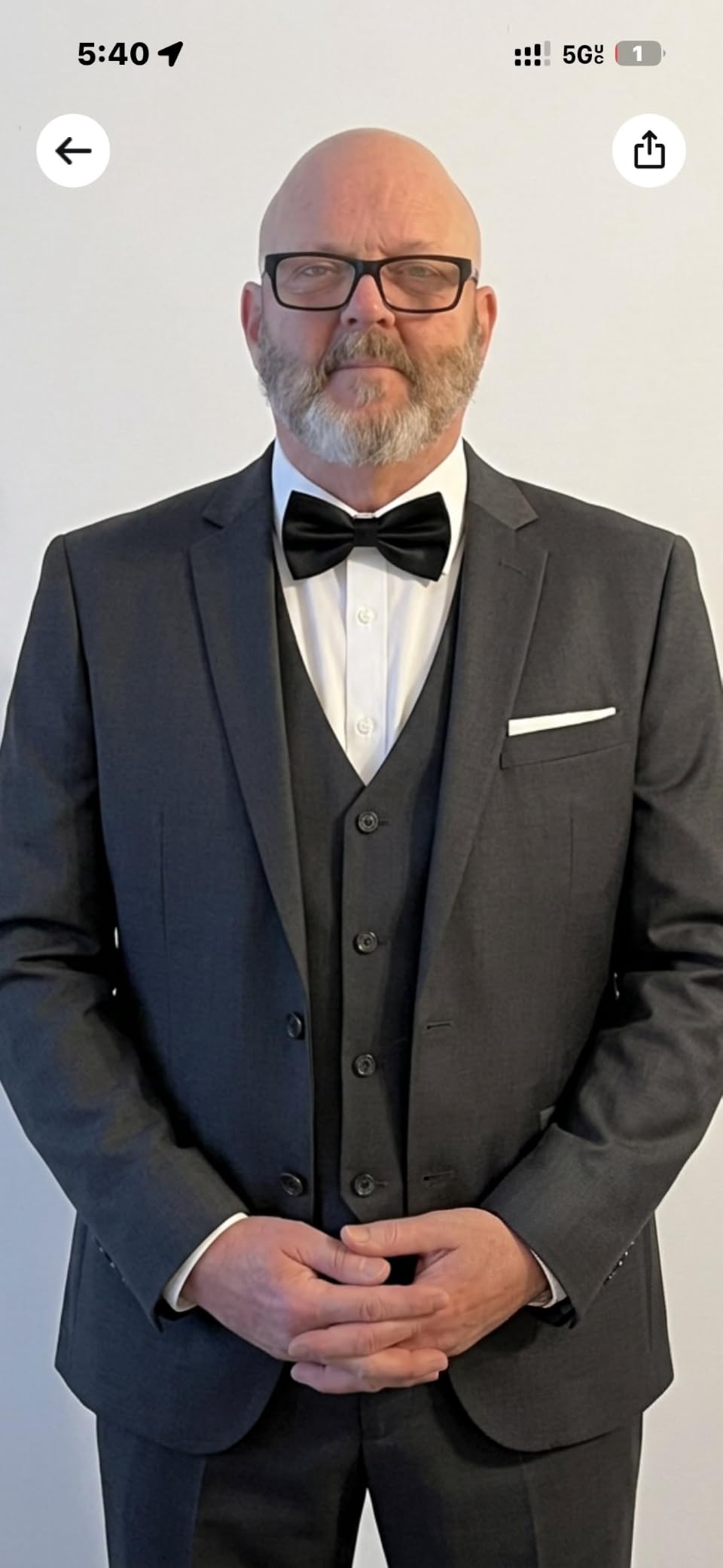 LUPURTY Men's 3 Piece Suit, One Button Slim Fit Tuxedo customer photo 1