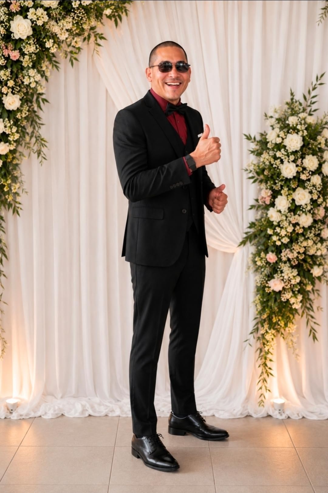 LUPURTY Men's 3 Piece Suit, One Button Slim Fit Tuxedo customer photo 1