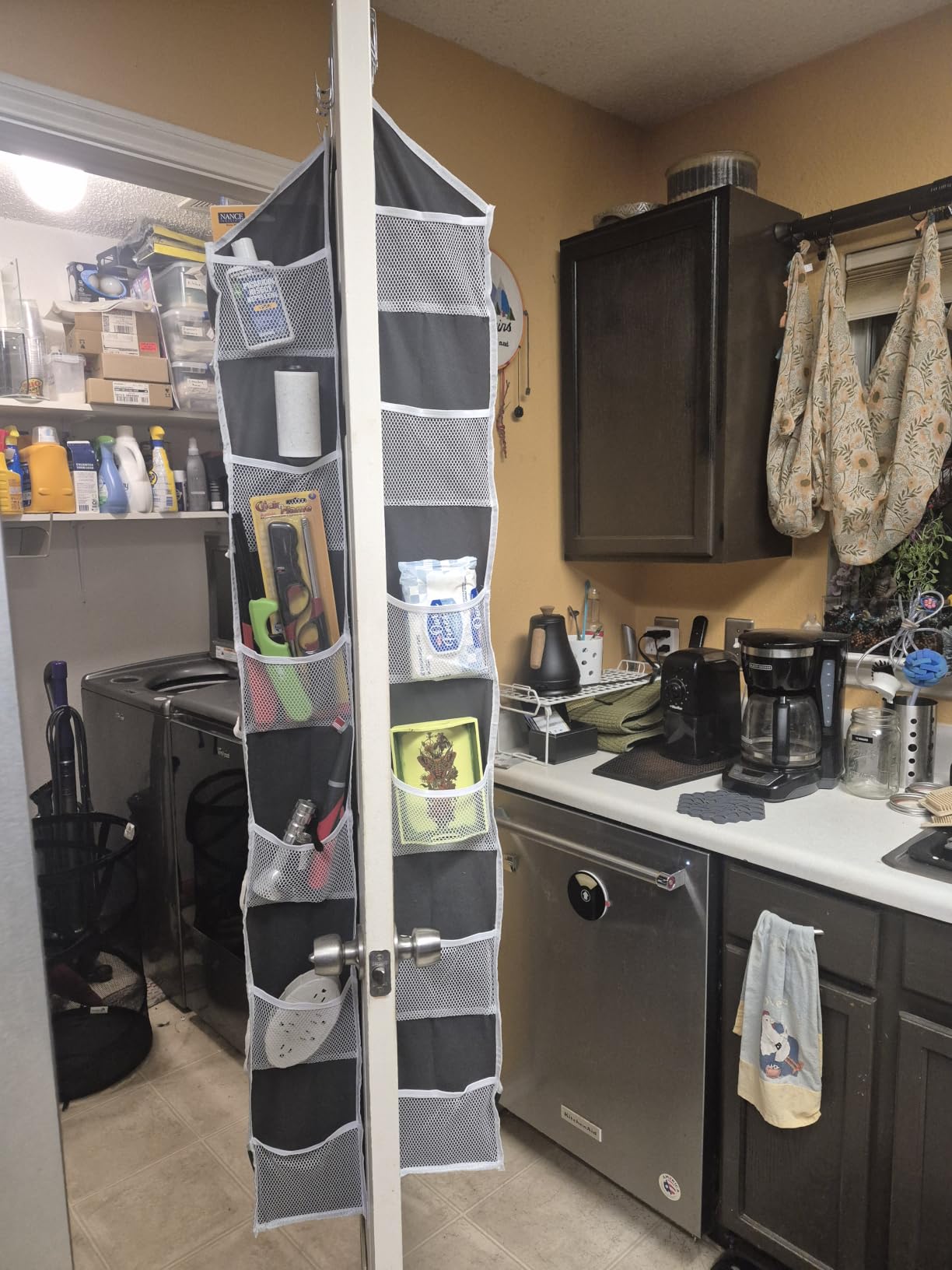 Over The Door Organizer 6 Tiers, Extra Large Behind Door Storage of 12 Compartments, 80 lbs Weight Capacity customer photo 2