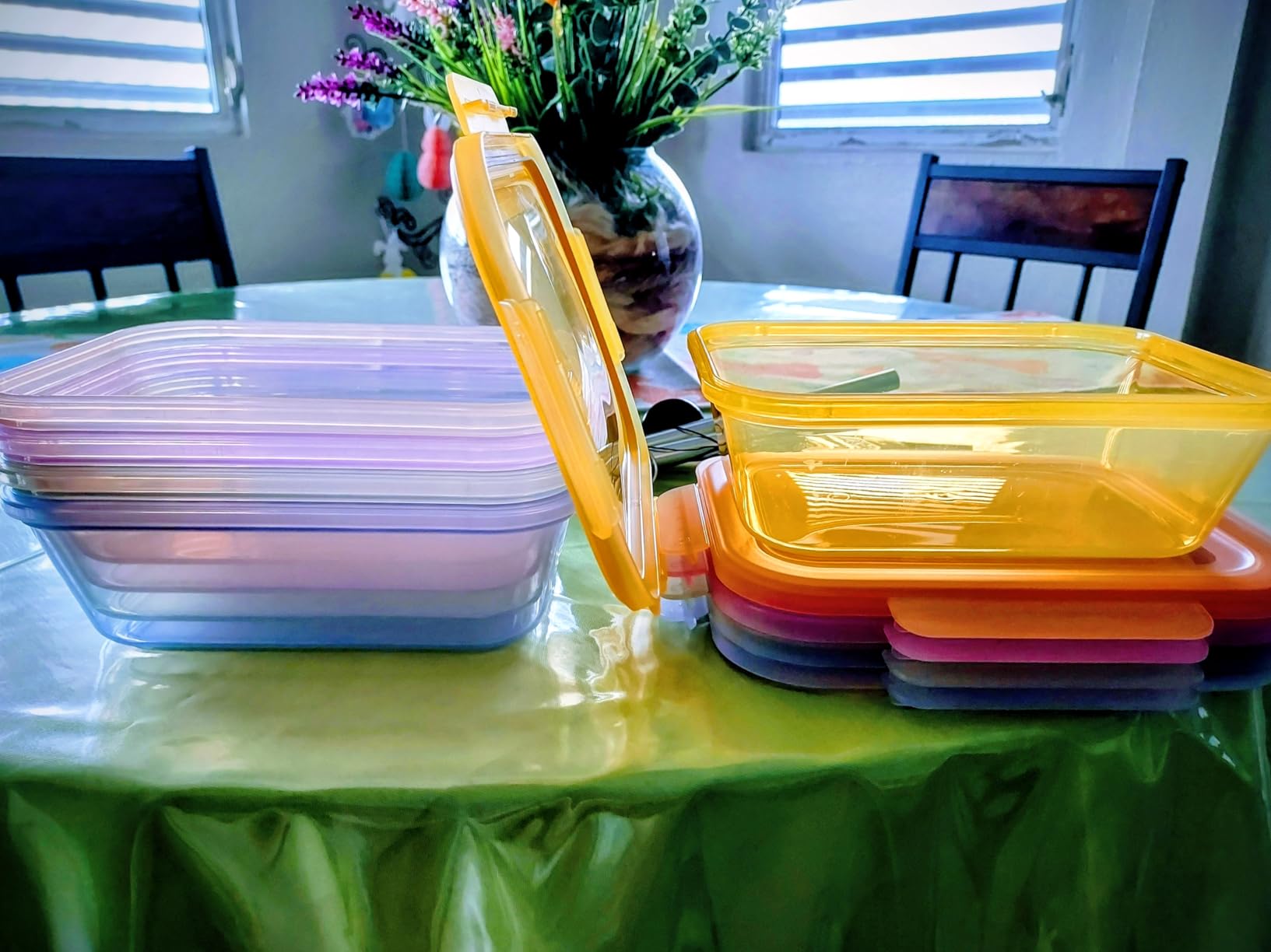 Snap & Nest 4.5 Cup Plastic Meal Prep Set, 10 Piece, Seafoam | Reusable plastic meal prep set, 10 pieces. BPA-free, great for meal prepping, food storage & healthy eating. Dishwasher safe customer photo 1