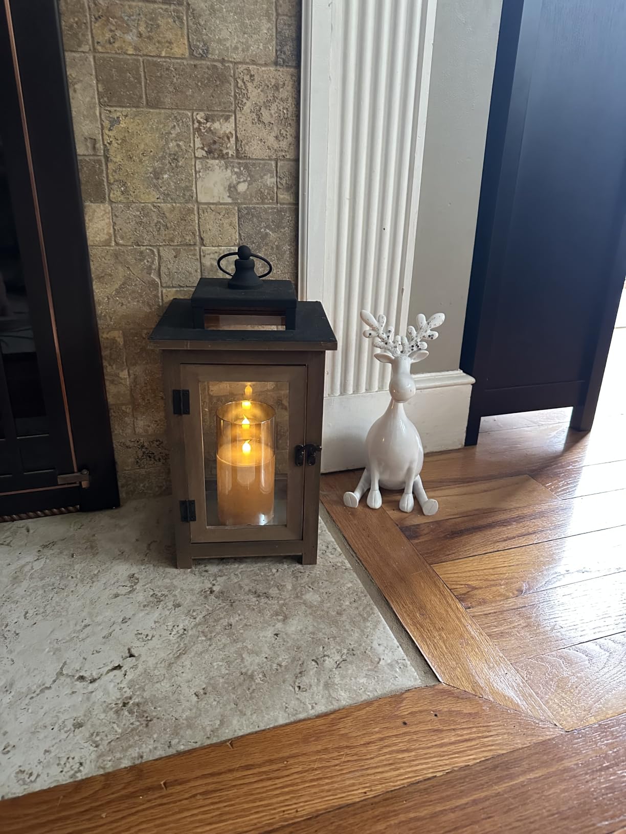 GenSwin Glass Rechargeable Flameless Candles with Remote Timer Black customer photo 1