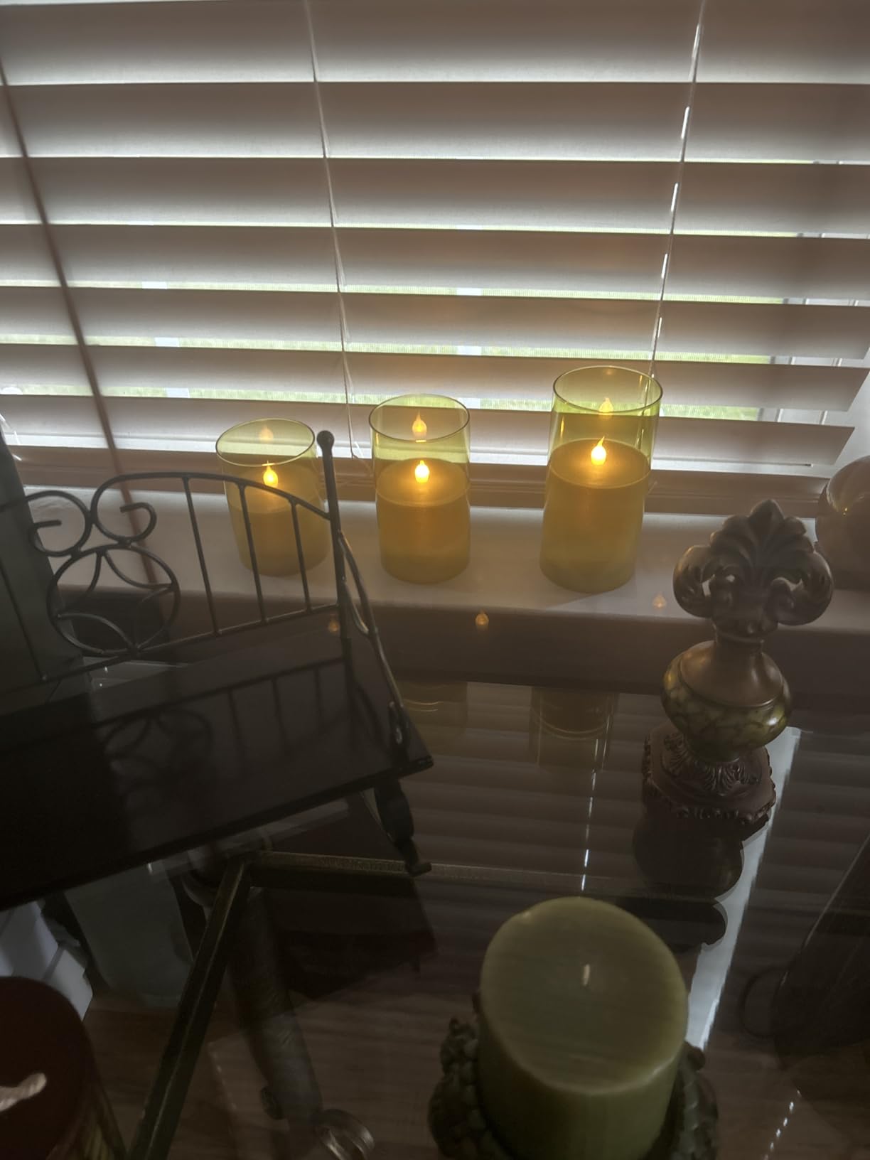 GenSwin Glass Rechargeable Flameless Candles with Remote Timer Black customer photo 2
