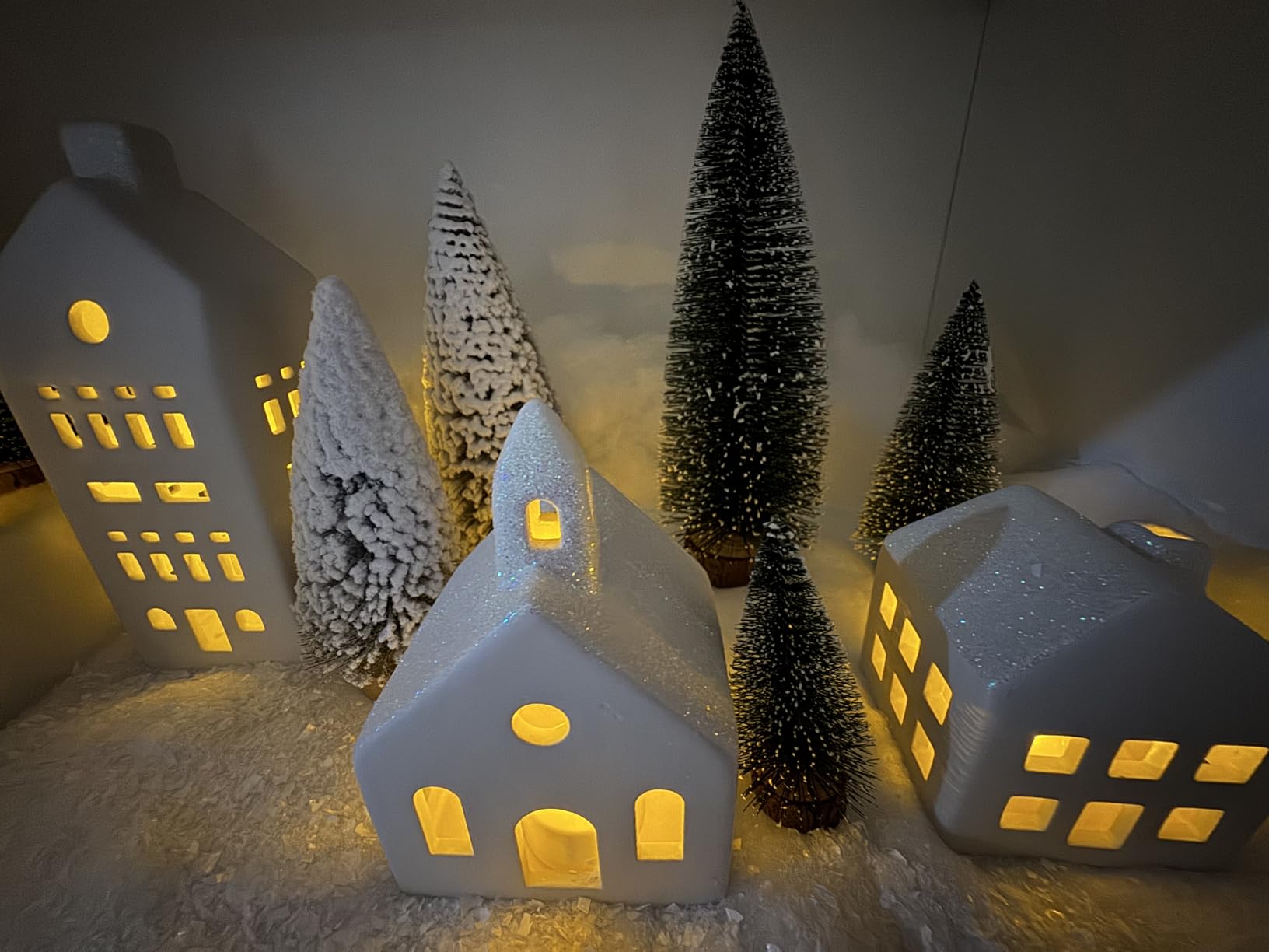 Christmas Decorations Indoor, 5 Lighted Ceramic Christmas Village Houses customer photo 1