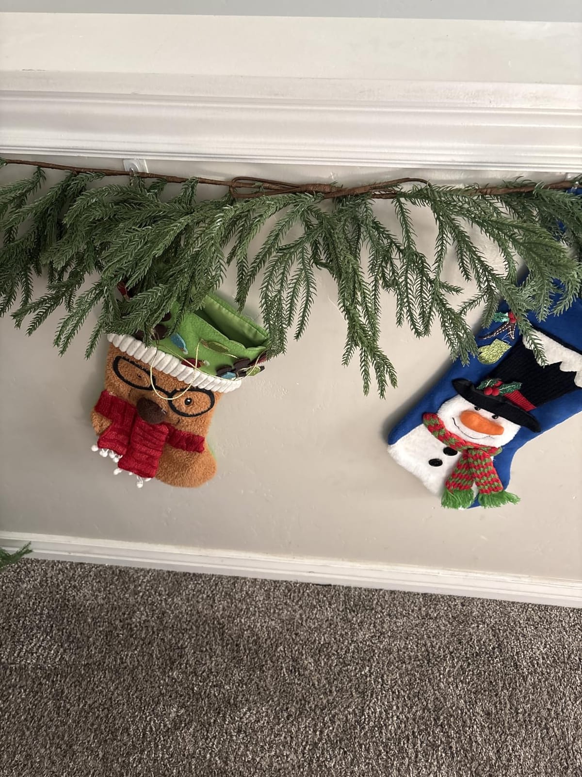 CLEANGOR 2Pcs 6FT Norfolk Pine Garlands for Christmas Decorations Indoor customer photo 2