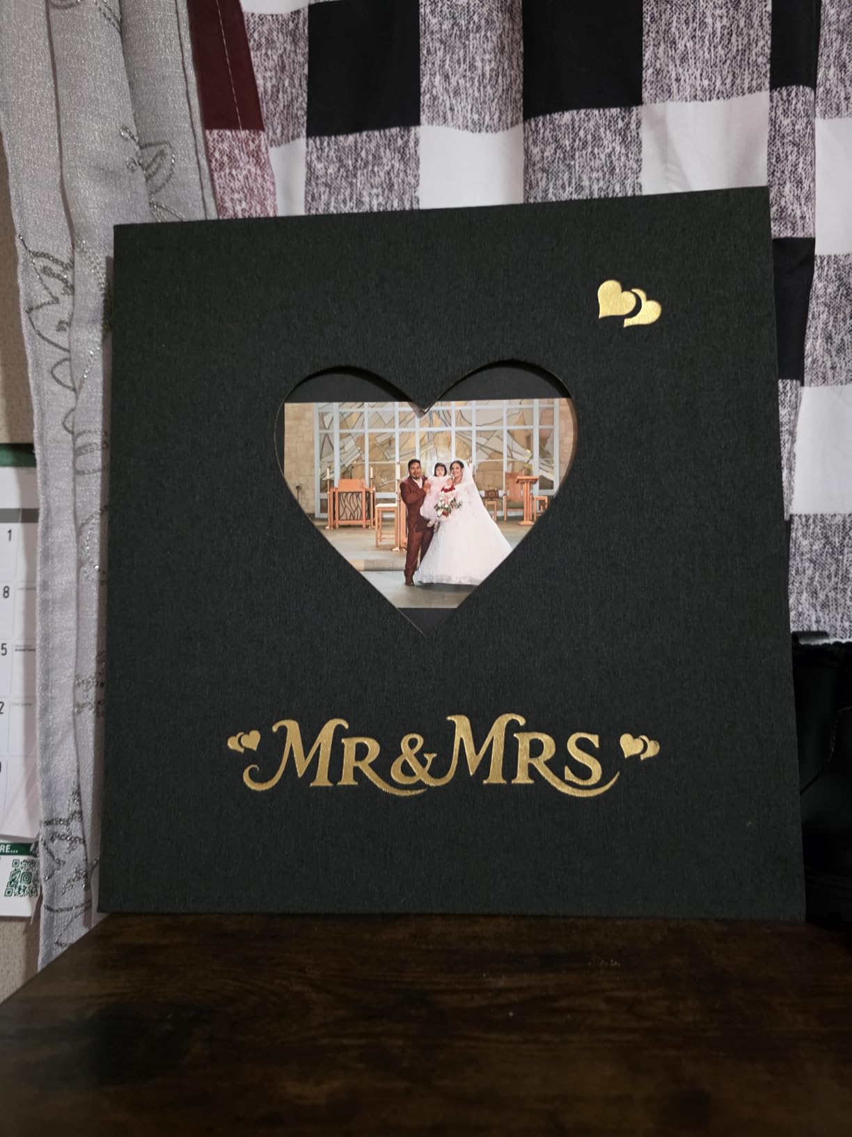 Wedding Photo Album 4x6 with 400 Pockets, Custom Engraved Linen Memory Book for Engagement, Bridal Shower & Keepsake Gift, Love Black customer photo 1