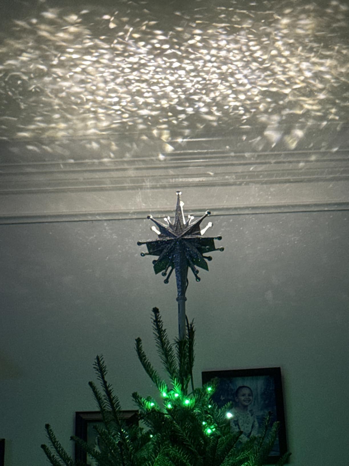DG-Direct Christmas Tree Topper with Wide Coverage Light, Frosted Silver customer photo 2