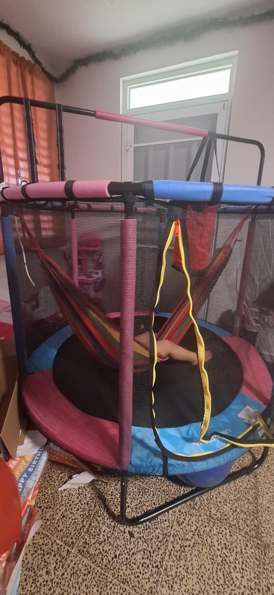 Happin® 55’’ Trampoline for Kids with Safety Enclosure, Indoor & Outdoor Toddler Trampoline, Ultra Safe Design with Multi Activity Accessories, Perfect Toddler Gift for Boys & Girls Ages 1–8 customer photo 2