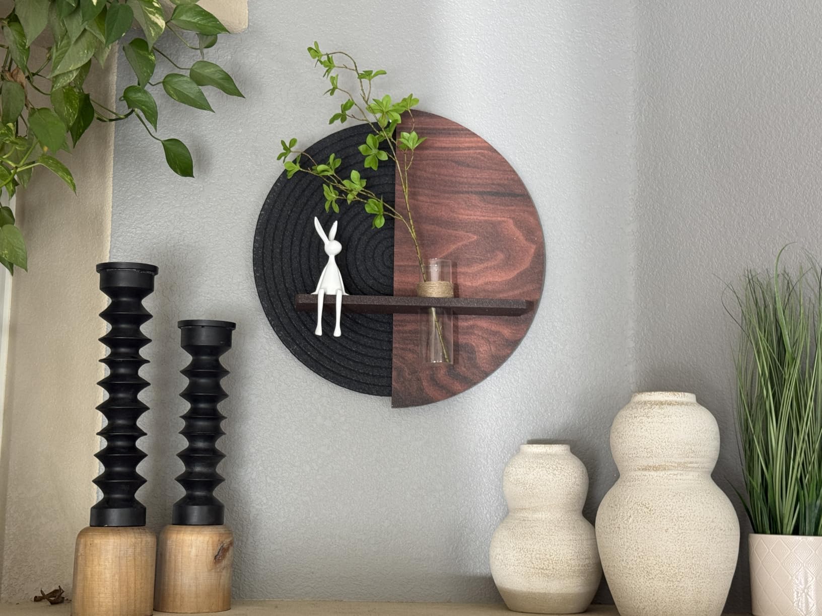 3D Textured Abstract Modern Round Wall Art Decor for Living Room, 24x24 In customer photo 1