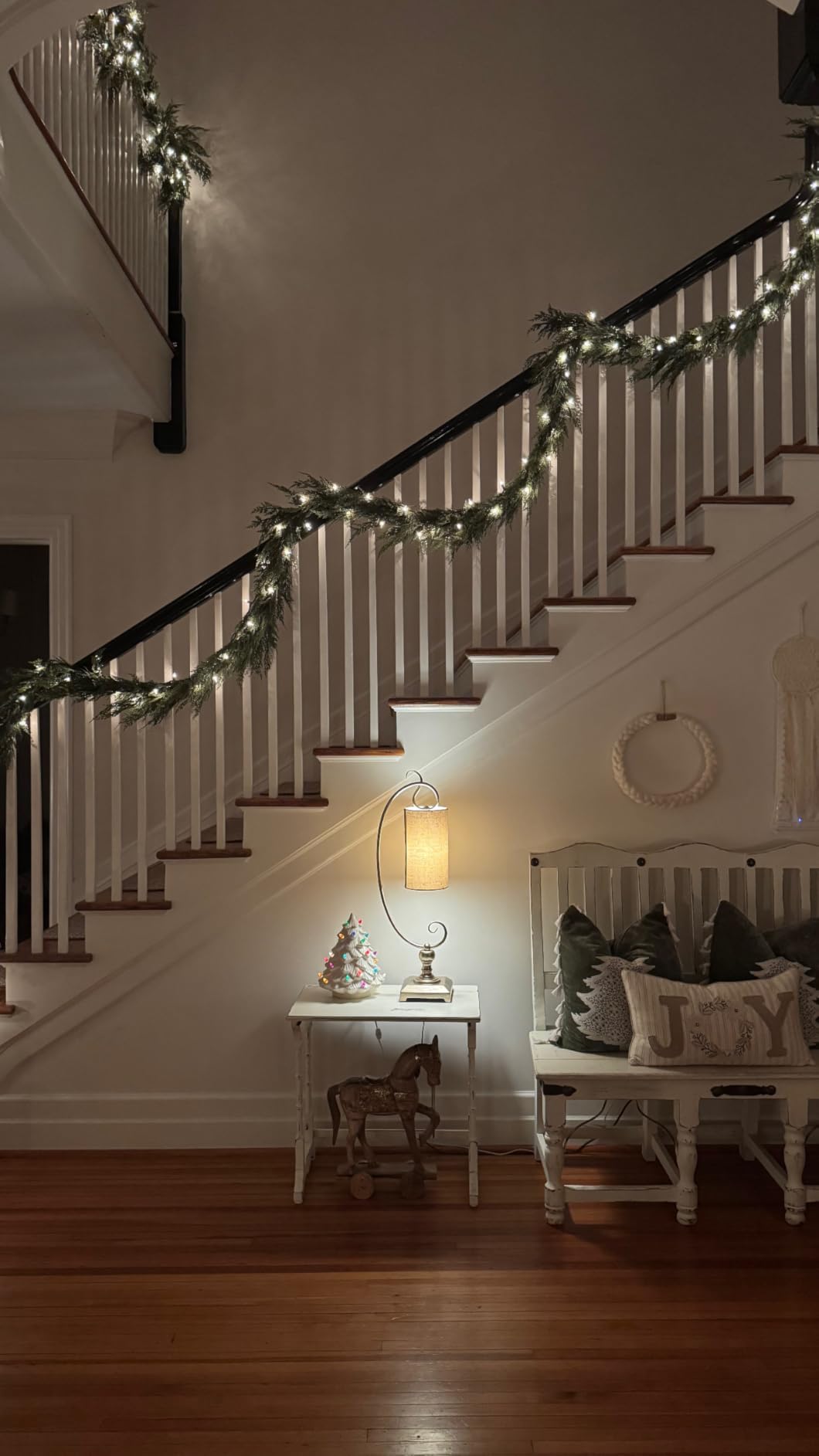 DEPMEM 9Ft Christmas Garland, Realistic Cedar Cypress Norfolk Pine Greenery Garland Faux Christmas Decorations for Mantle, Fireplace, Table, Stairs, Doors, Porch, Indoor Outdoor Christmas Decor customer photo 2